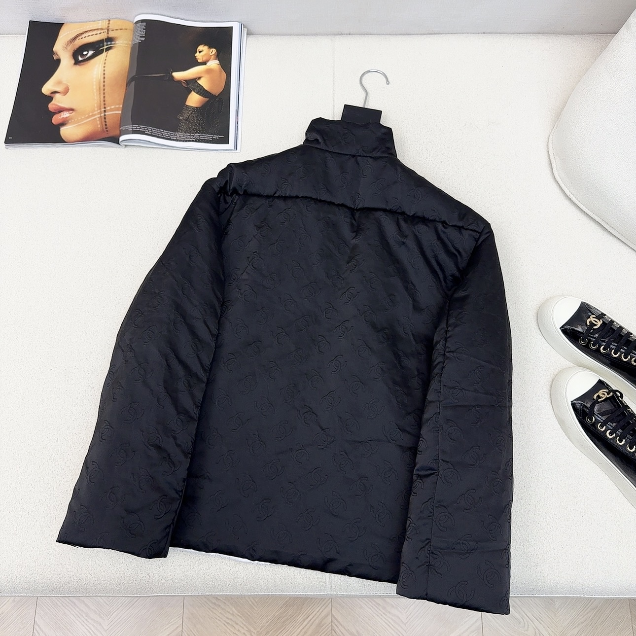 独家首发 C家 25Ss———秋冬最新款 Coco女孩穿搭黑白拼色立领棉服外套🖤本季最佳必入绝绝子 原版