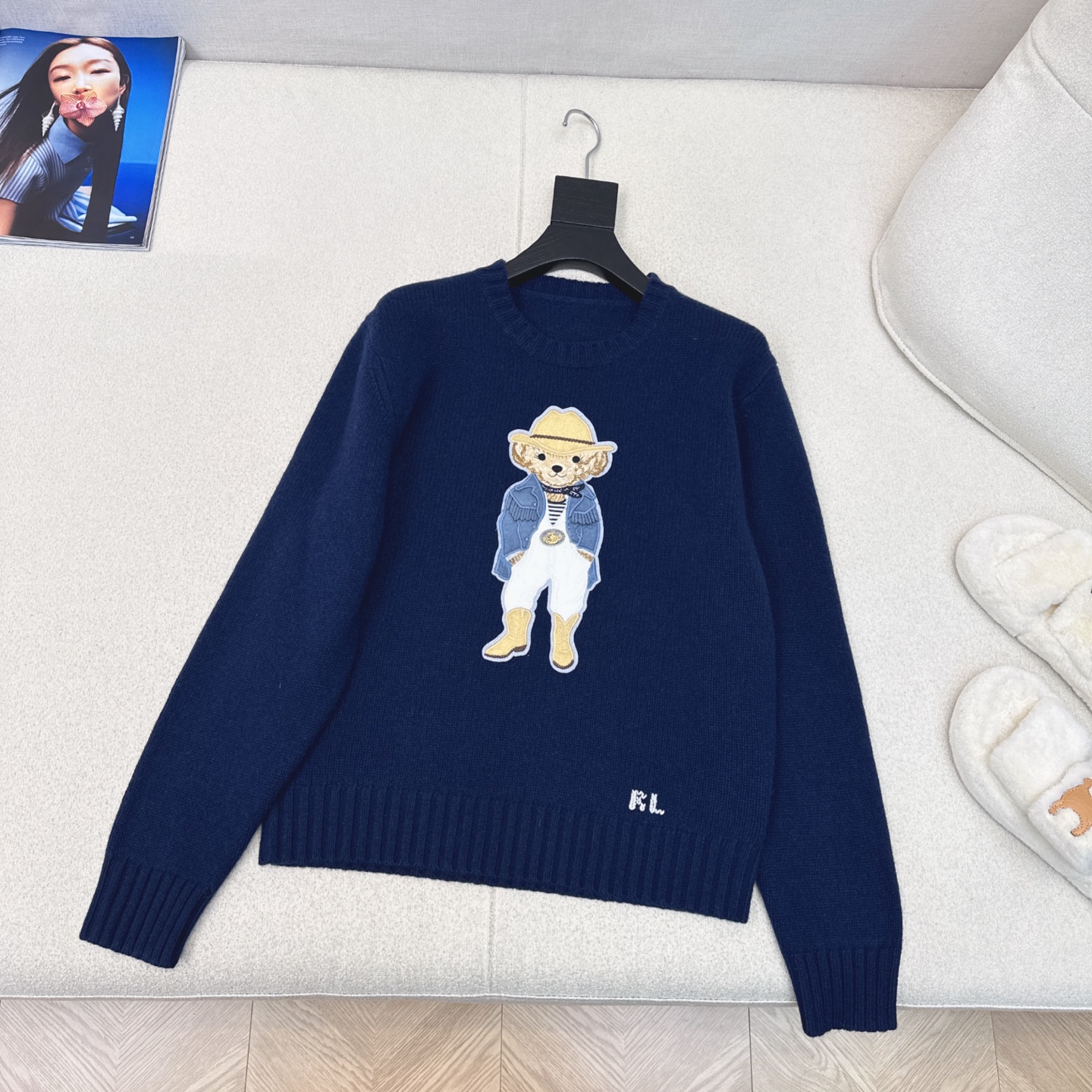 爆单款推荐 RL 25Ss———秋冬最新款休闲美式穿搭穿皮衣外套的小熊毛衣🤍品质控必入 细致到小熊的皮衣