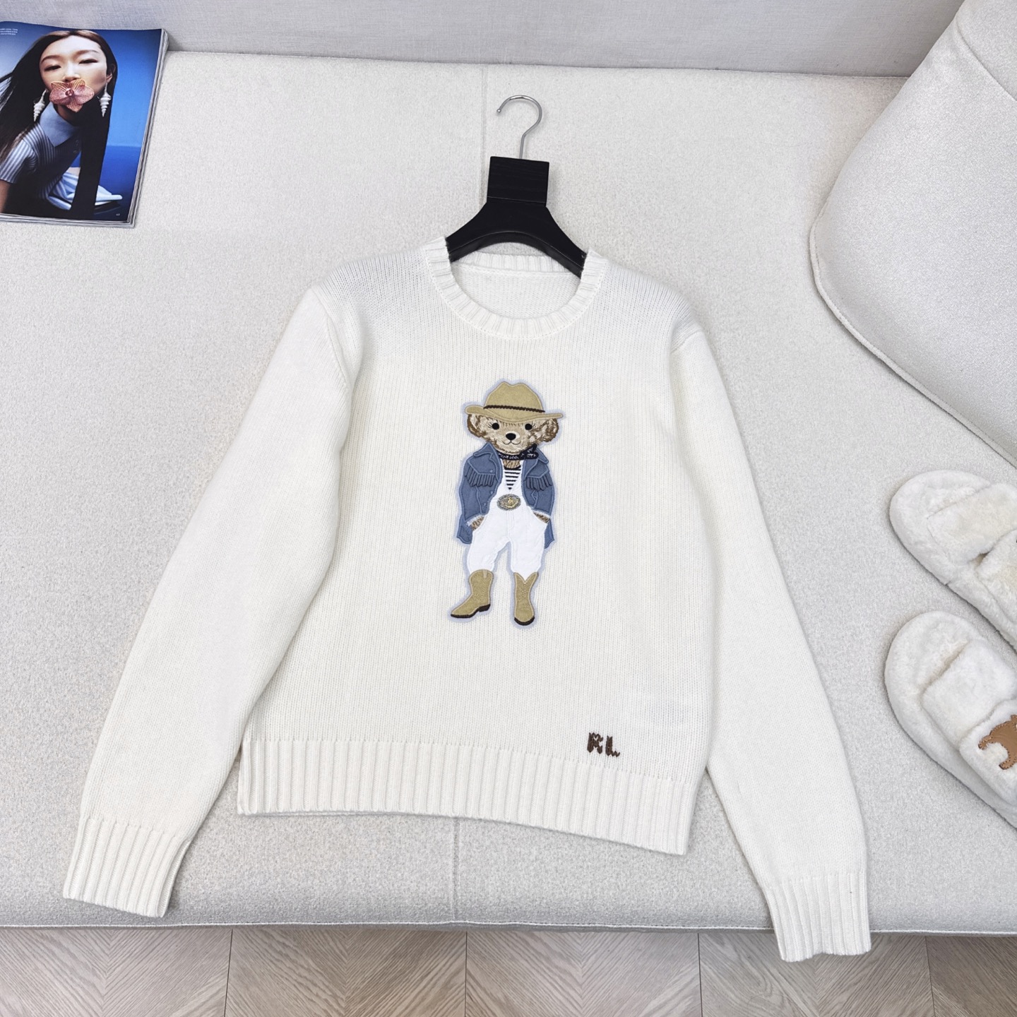 爆单款推荐 RL 25Ss———秋冬最新款休闲美式穿搭穿皮衣外套的小熊毛衣🤍品质控必入 细致到小熊的皮衣