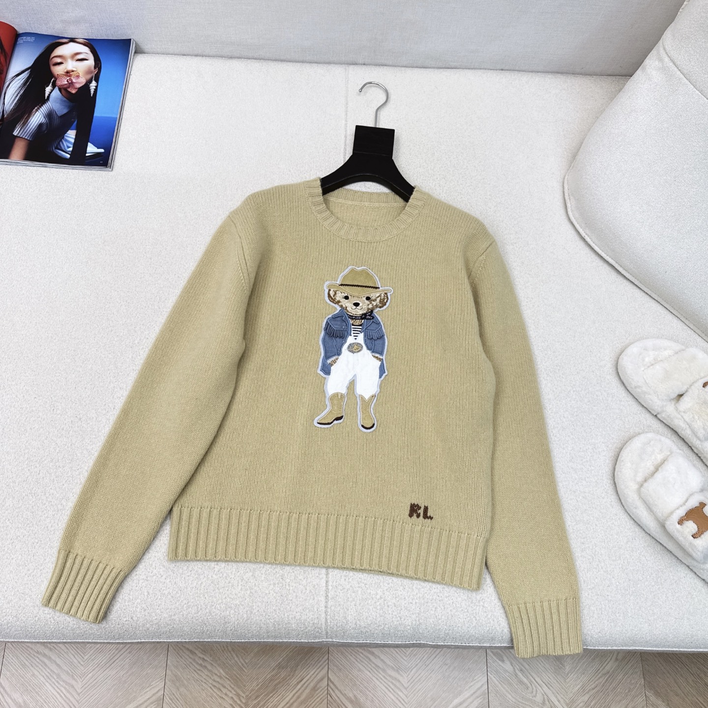 爆单款推荐 RL 25Ss———秋冬最新款休闲美式穿搭穿皮衣外套的小熊毛衣🤍品质控必入 细致到小熊的皮衣