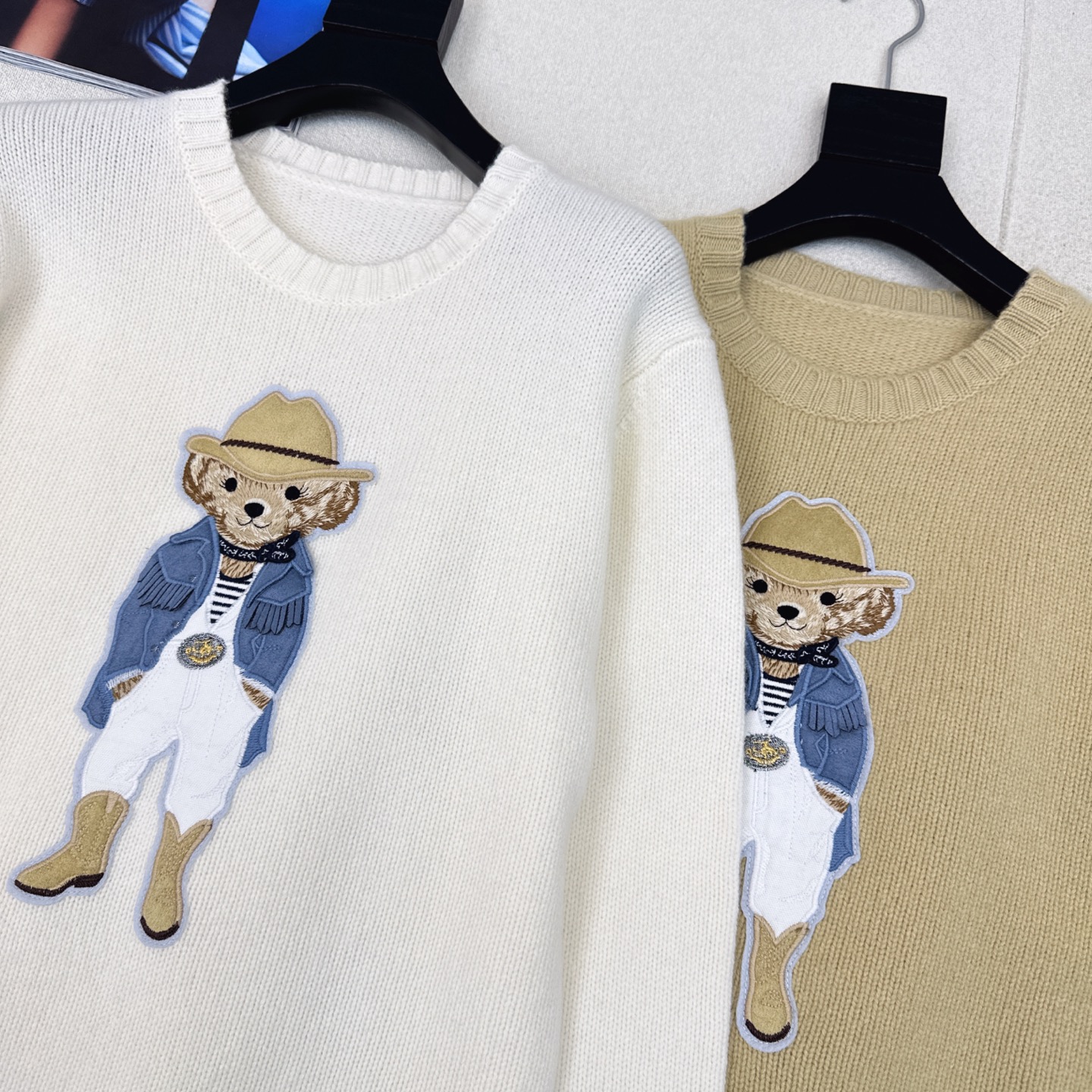 爆单款推荐 RL 25Ss———秋冬最新款休闲美式穿搭穿皮衣外套的小熊毛衣🤍品质控必入 细致到小熊的皮衣