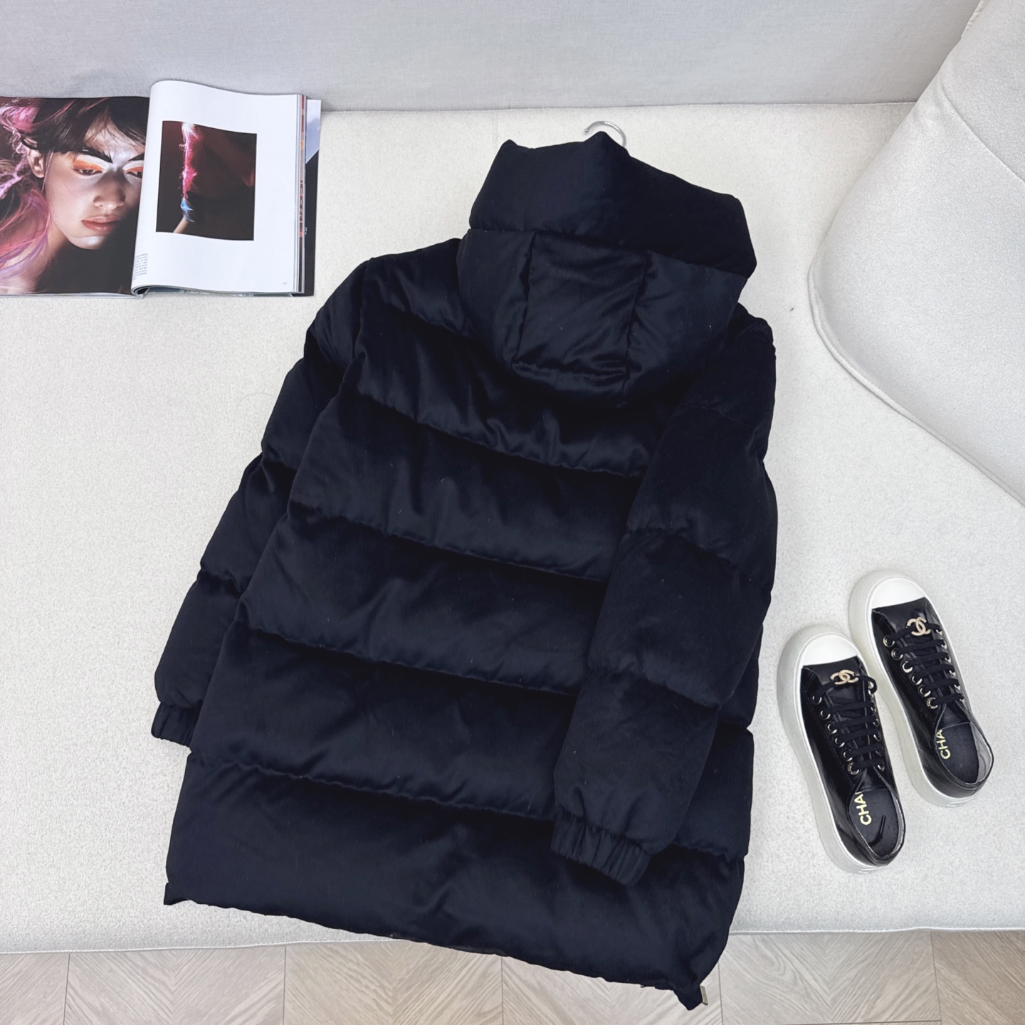 独家首发 原单品质 Max 25Ss———秋冬最新款简约毛呢中长款连帽羽绒服 🖤经典立体H版型剪裁 经典