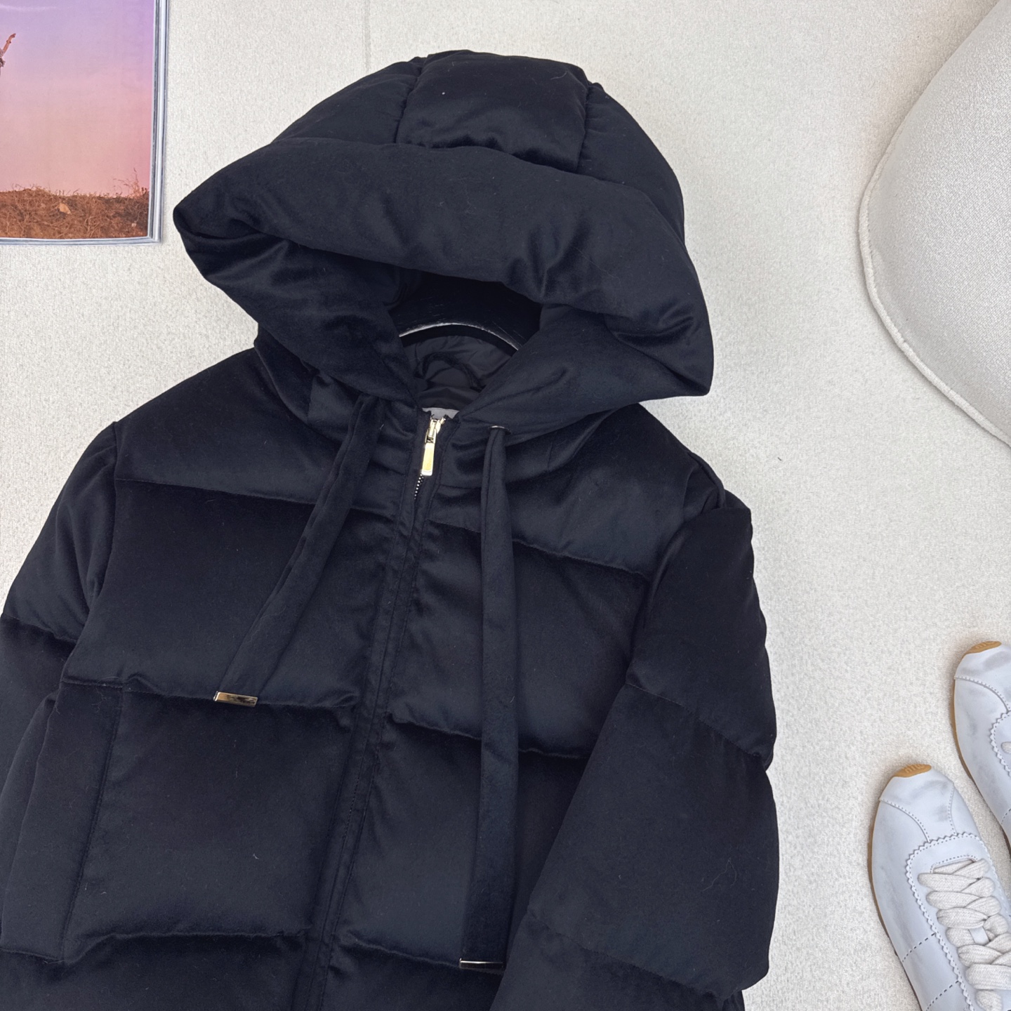 独家首发 原单品质 Max 25Ss———秋冬最新款简约毛呢短款连帽羽绒服 🖤经典立体H版型剪裁 经典时