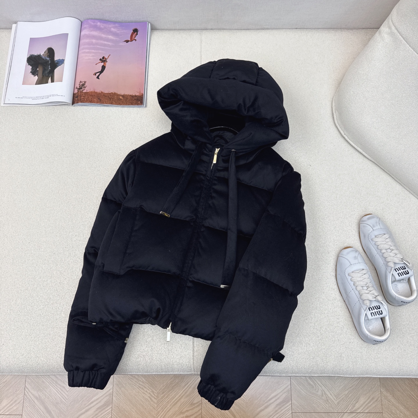 独家首发 原单品质 Max 25Ss———秋冬最新款简约毛呢短款连帽羽绒服 🖤经典立体H版型剪裁 经典时