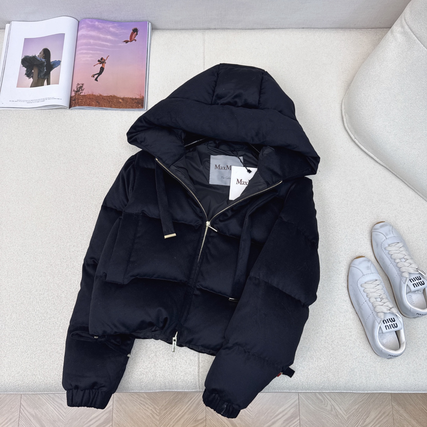 独家首发 原单品质 Max 25Ss———秋冬最新款简约毛呢短款连帽羽绒服 🖤经典立体H版型剪裁 经典时