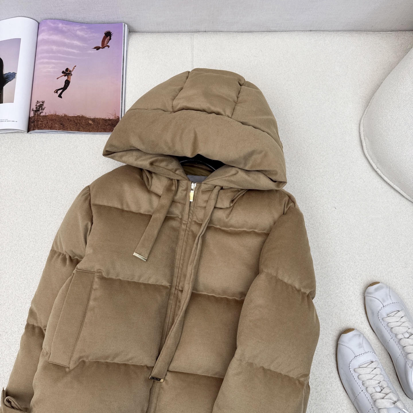 独家首发 原单品质 Max 25Ss———秋冬最新款简约毛呢短款连帽羽绒服 🖤经典立体H版型剪裁 经典时