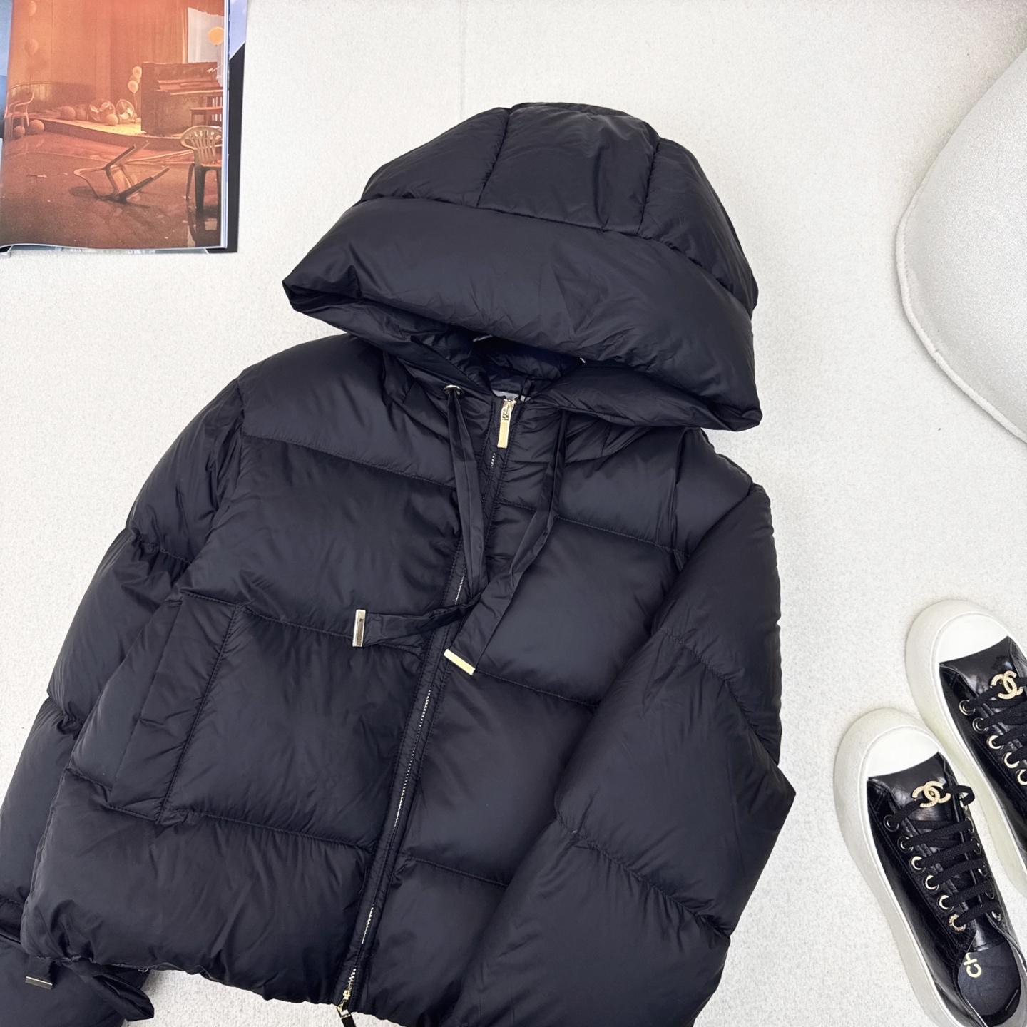 独家首发 原单品质 Max 25Ss———秋冬最新款简约连帽短款羽绒服🖤经典立体H版型剪裁 经典时髦又帅