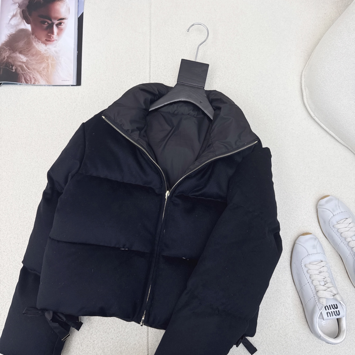 独家首发 原单品质 Max 25Ss———秋冬最新款简约立领毛呢短款连帽羽绒服 🖤经典立体H版型剪裁 经