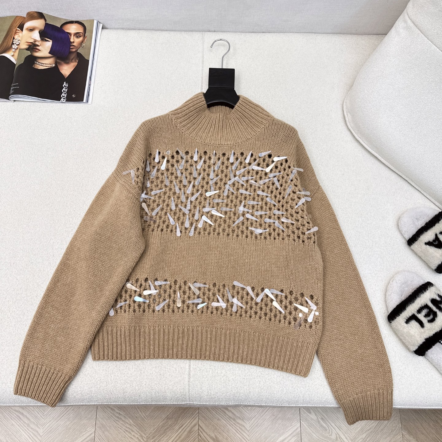 独家首发 Bc 25Ss————秋冬最新款超重工的纯手工水滴珠片羊绒毛衣🤎高智感穿搭 进口羊绒纱线定位编