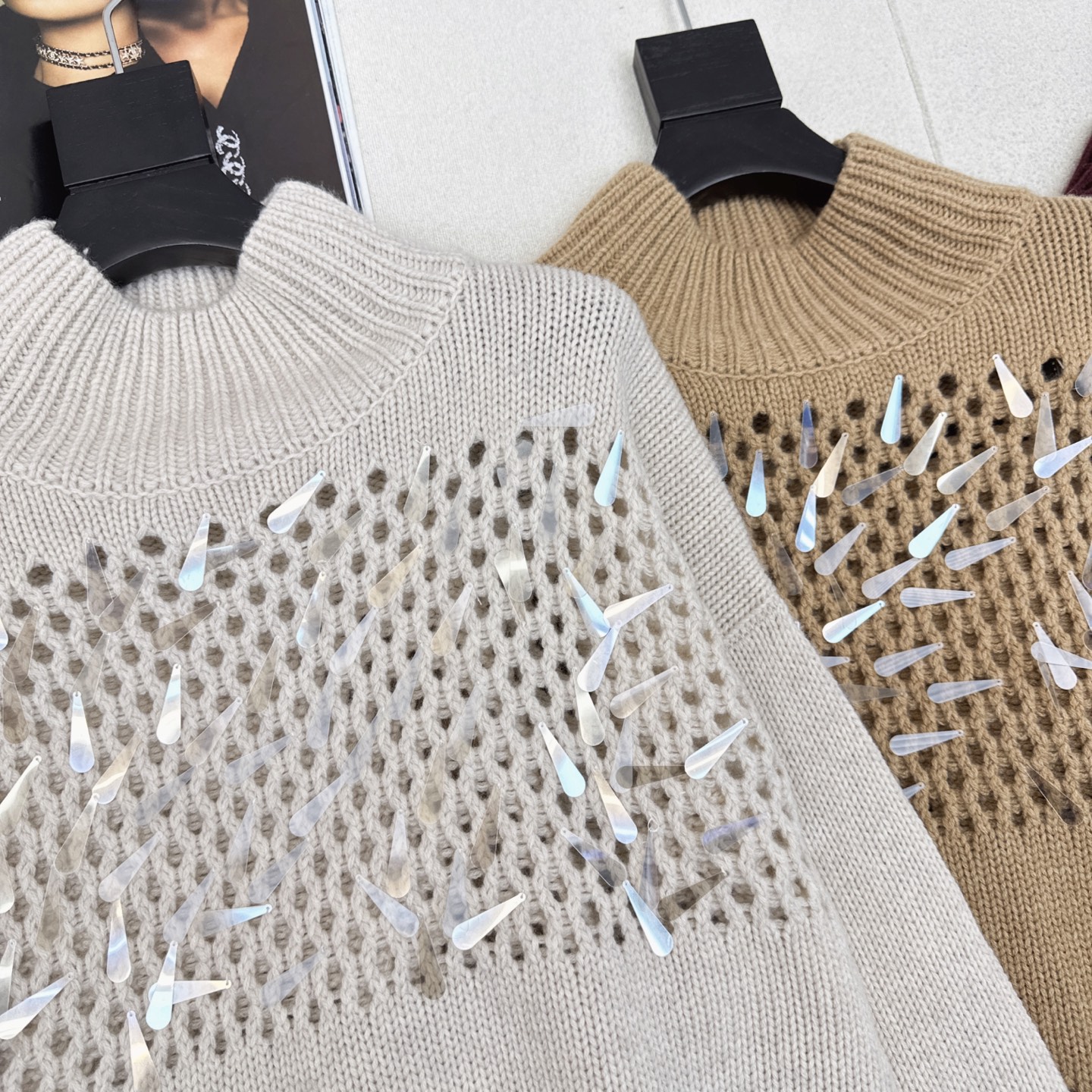 独家首发 Bc 25Ss————秋冬最新款超重工的纯手工水滴珠片羊绒毛衣🤎高智感穿搭 进口羊绒纱线定位编