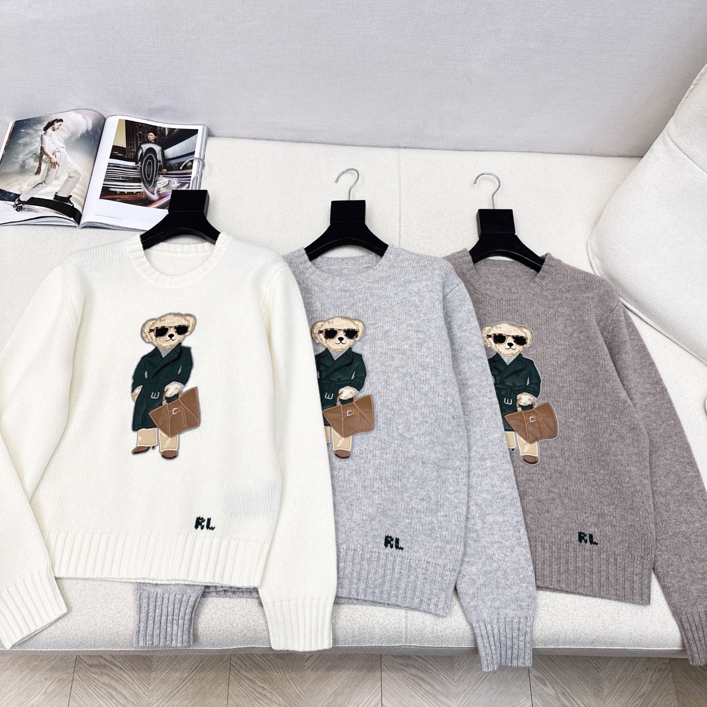 独家首发 RL 25Ss————秋冬最新款穿绿色皮风衣的小熊毛衣 🤍美式穿搭 品质控必入 认准我家进口9