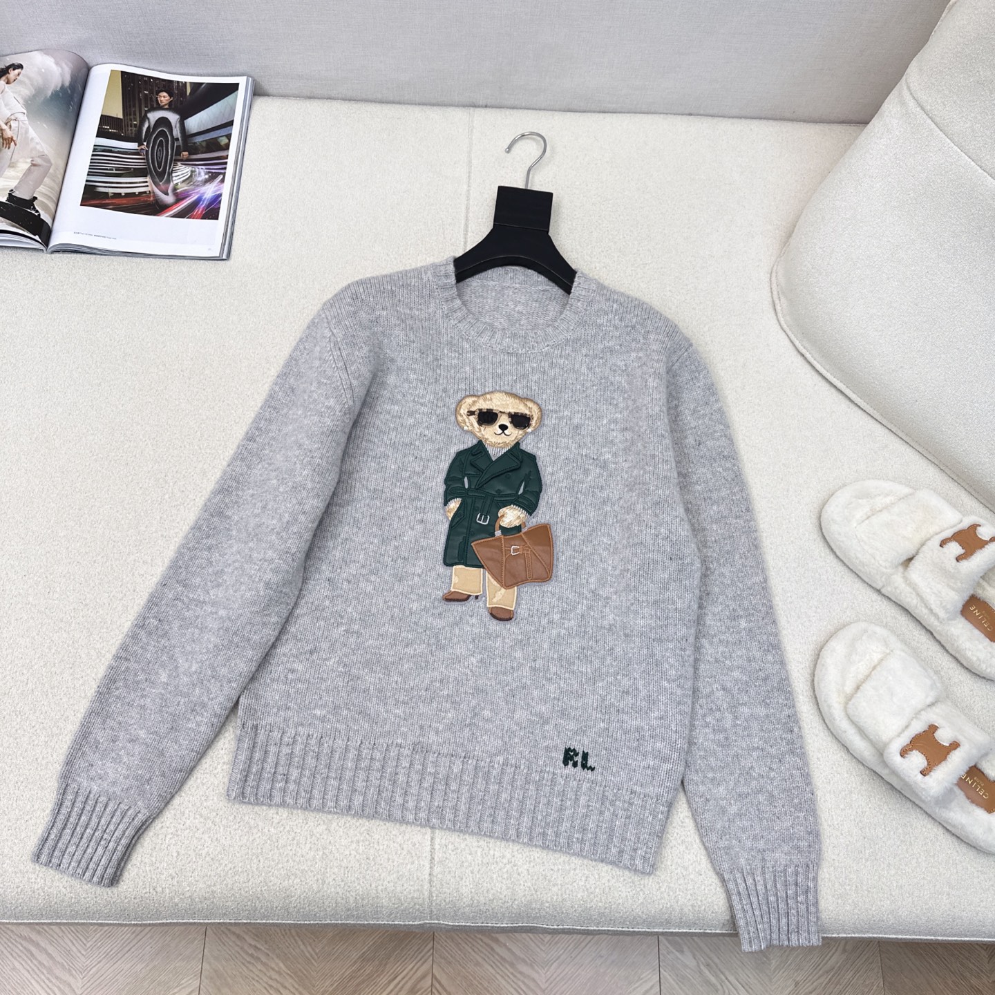 独家首发 RL 25Ss————秋冬最新款穿绿色皮风衣的小熊毛衣 🤍美式穿搭 品质控必入 认准我家进口9