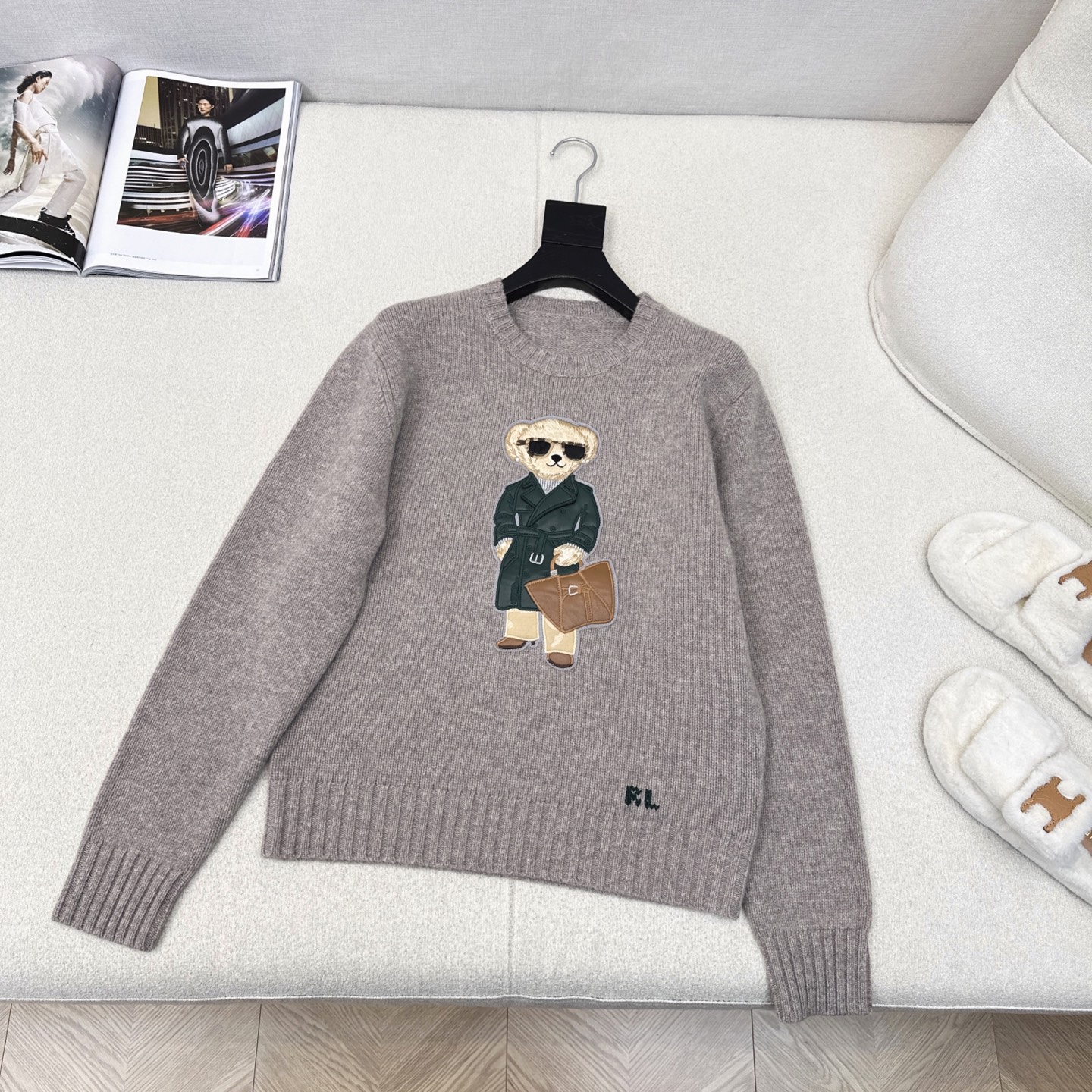 独家首发 RL 25Ss————秋冬最新款穿绿色皮风衣的小熊毛衣 🤍美式穿搭 品质控必入 认准我家进口9