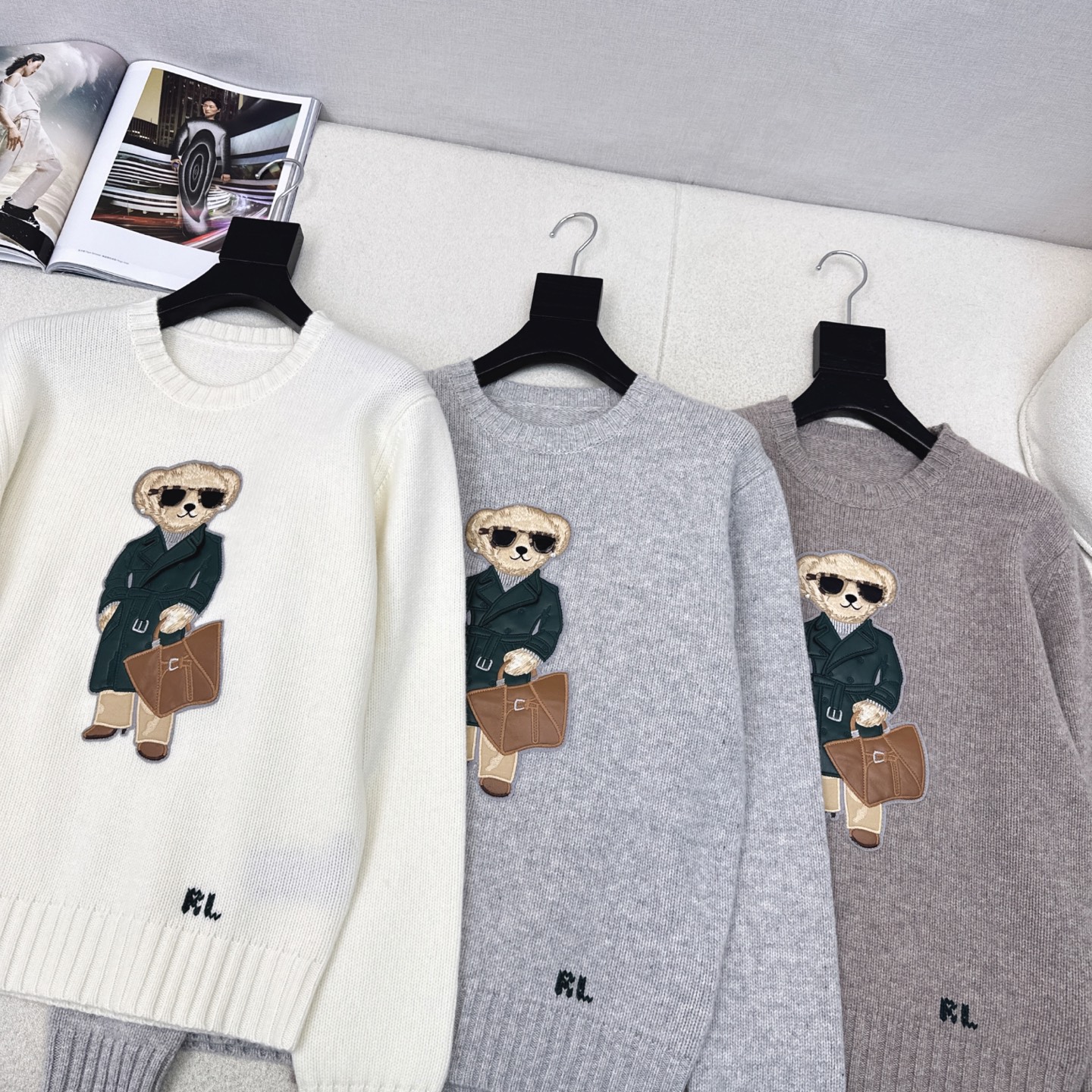 独家首发 RL 25Ss————秋冬最新款穿绿色皮风衣的小熊毛衣 🤍美式穿搭 品质控必入 认准我家进口9