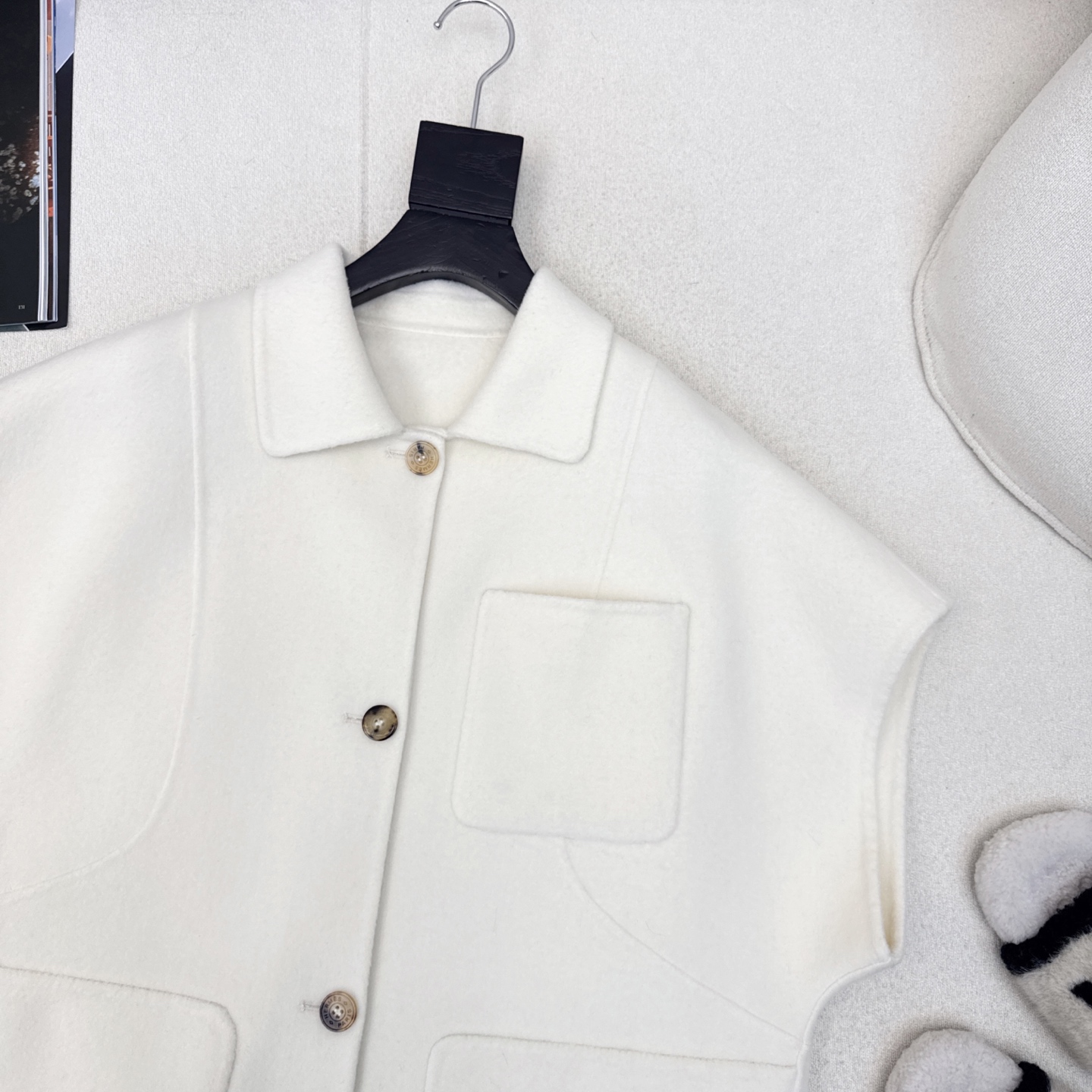 独家款～ Her———白秋冬最新款高级极简风廓形中长款双面呢马甲🤎叠搭神器 纯手工制作双面尼羊绒面料 翻