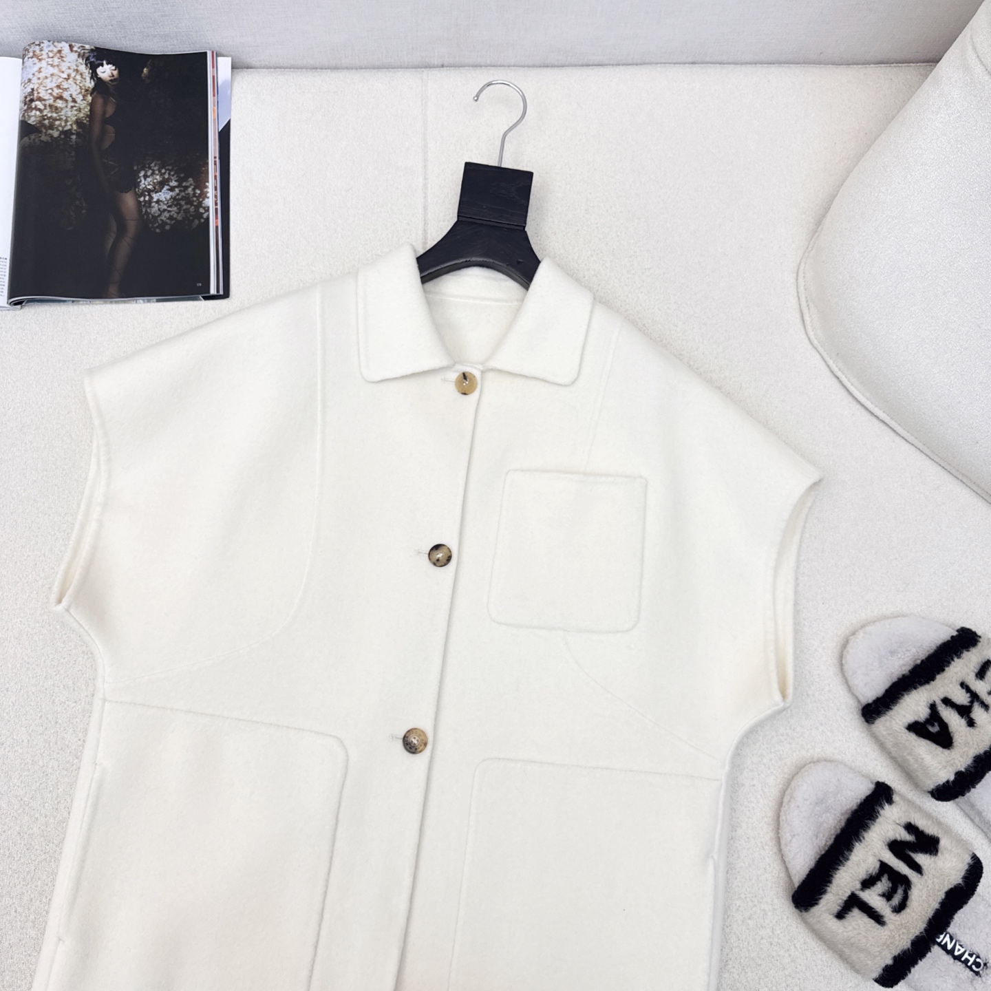 独家款～ Her———白秋冬最新款高级极简风廓形中长款双面呢马甲🤎叠搭神器 纯手工制作双面尼羊绒面料 翻