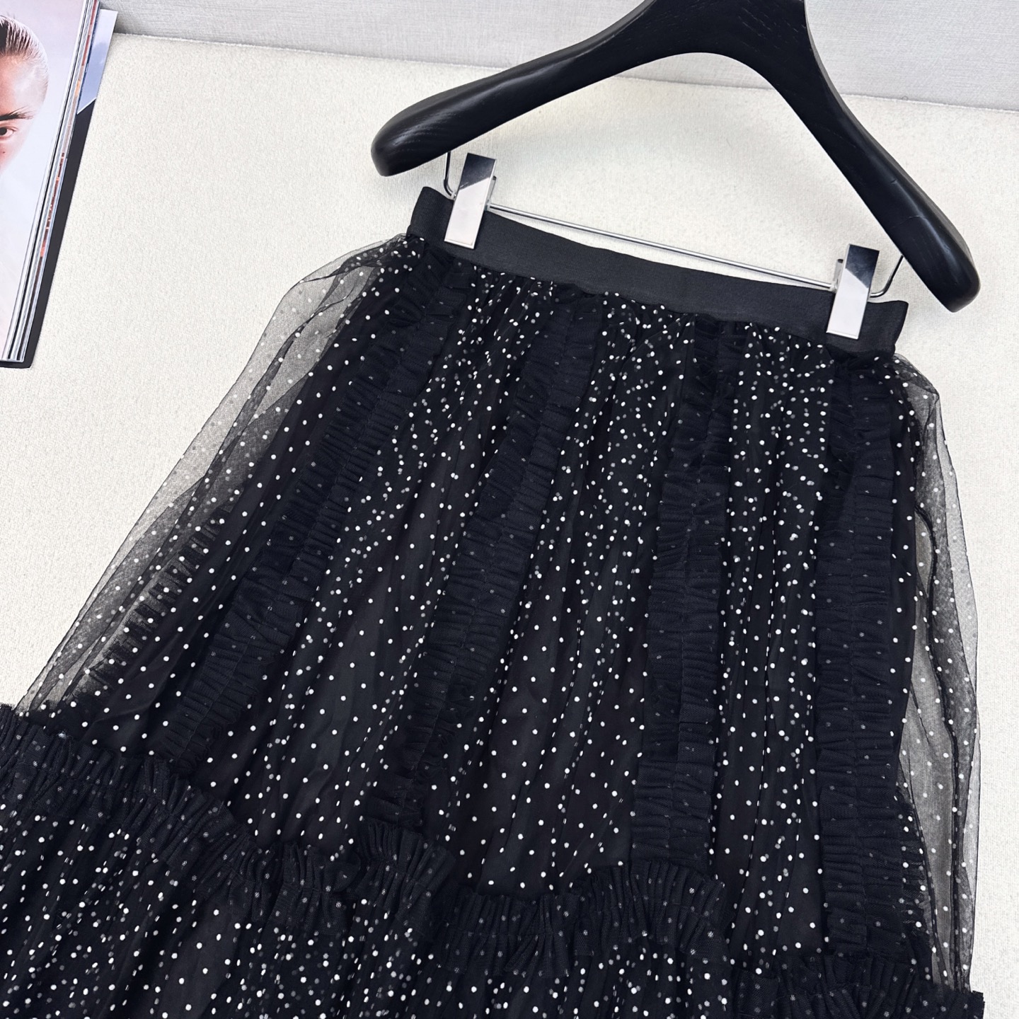 经典优雅气质 CD 25Ss————秋冬最新款立体植绒小波点网纱半裙 🖤非常优雅知性气质 搭配衬衫T恤都
