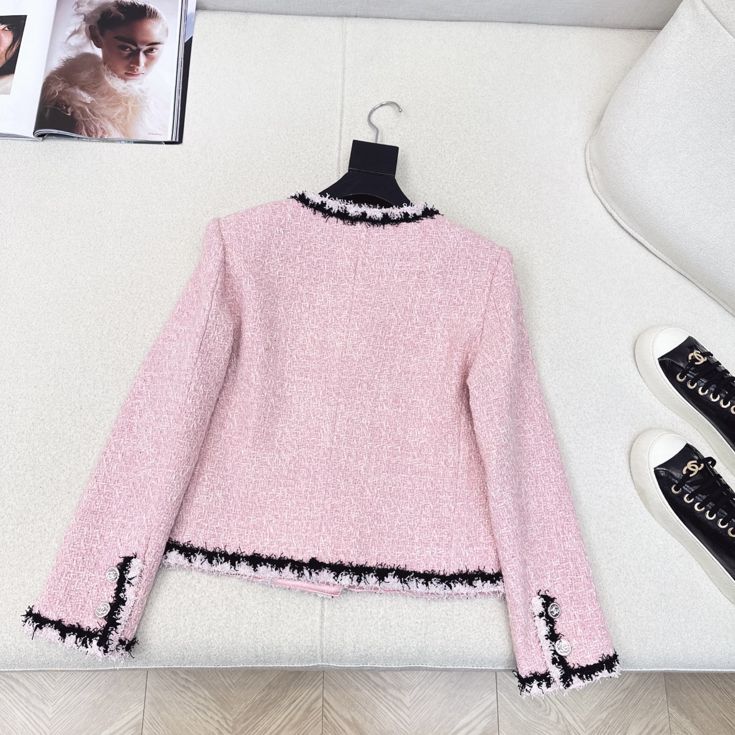 Elegant Tweed Jacket with Braided Trim, Designer Inspired, Perfect for Fall 9 i1756456857214 9427 0 7