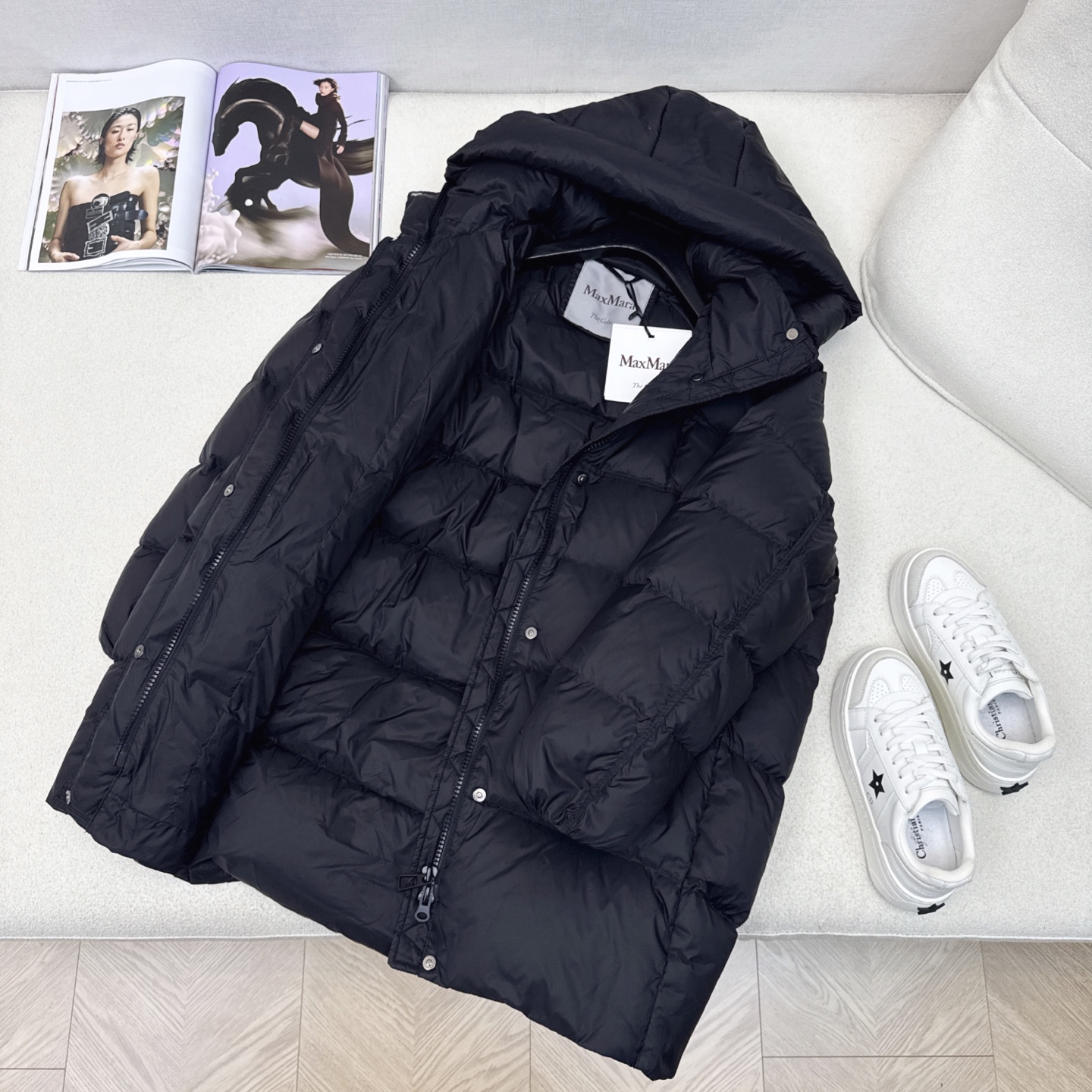 独家首发 原单品质 Max 25Ss———秋冬最新款简约连帽中长款羽绒服🖤经典立体H版型剪裁 经典时髦又