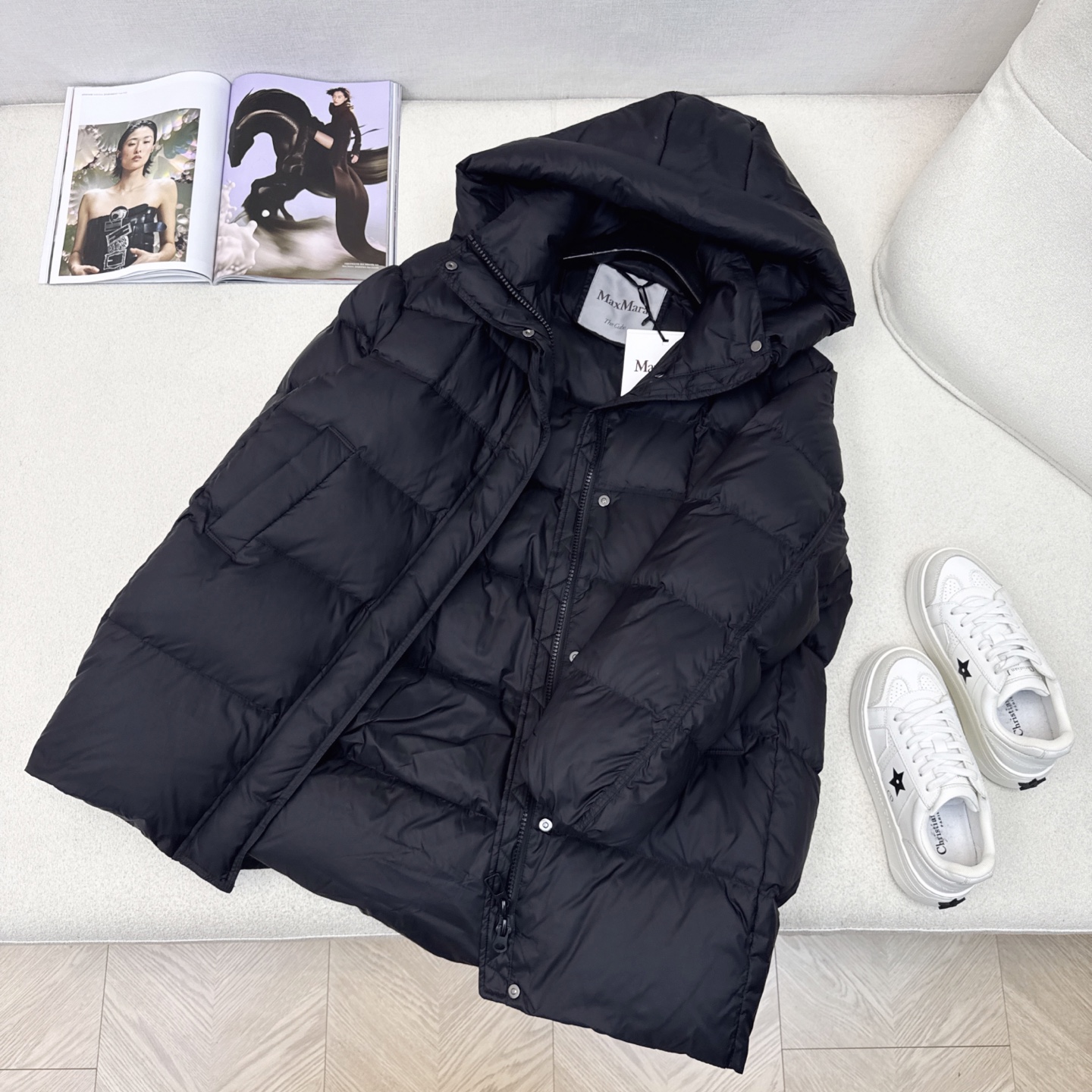 独家首发 原单品质 Max 25Ss———秋冬最新款简约连帽中长款羽绒服🖤经典立体H版型剪裁 经典时髦又