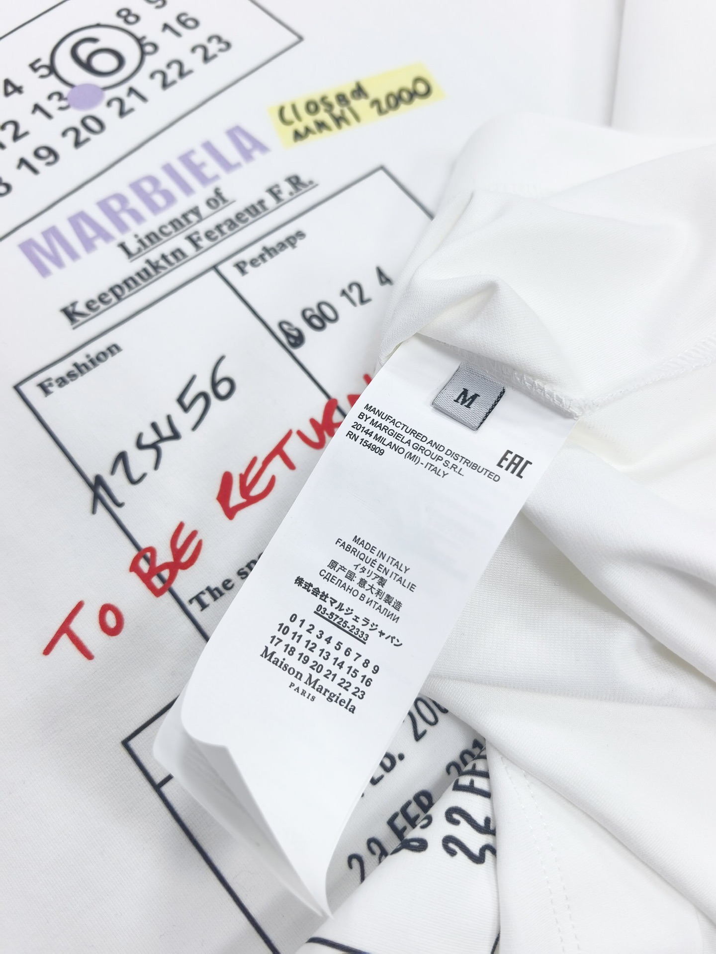 MM6，马吉拉2026新款印花双面布短袖T恤 甄选高支双面布面料，一面细腻亲肤，一面挺括有型，反复洗涤依