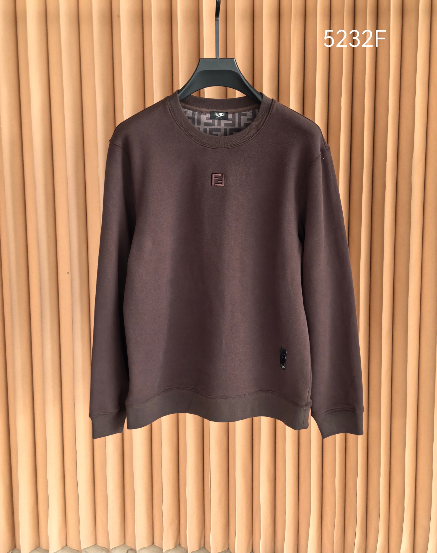 Fendi Brown Logo Crewneck Sweater