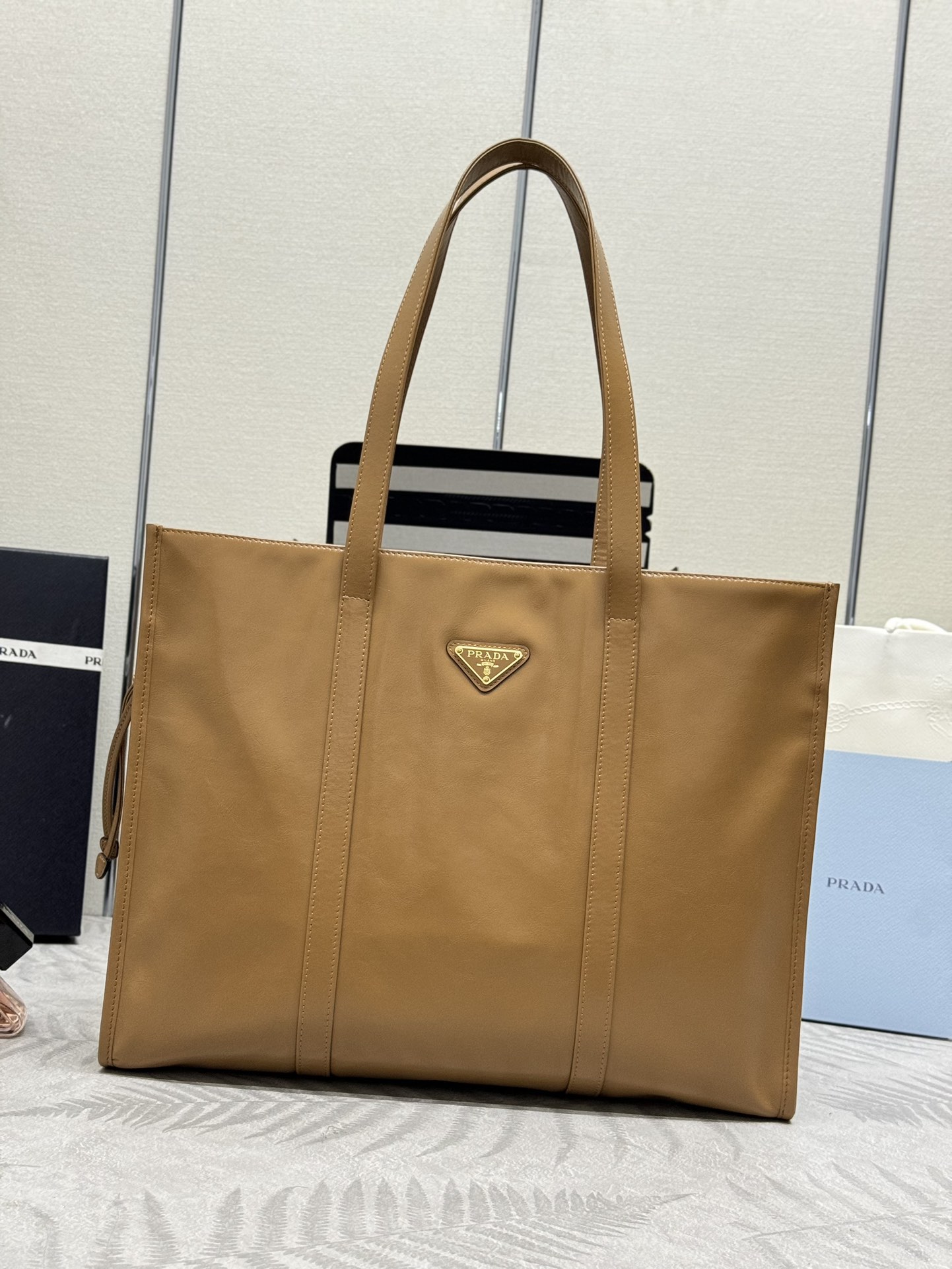 prada new oil wax leather tote special style