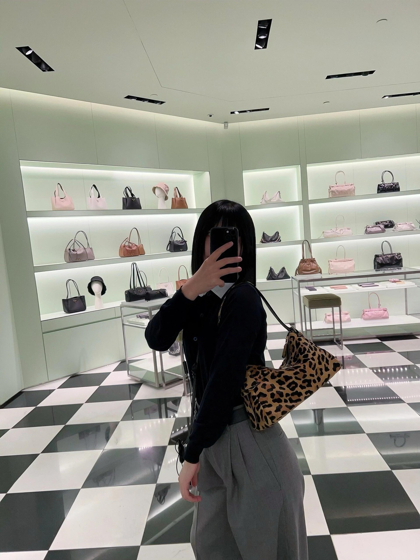 Prada Horsehair premium Aimee leopard print, upper body picture