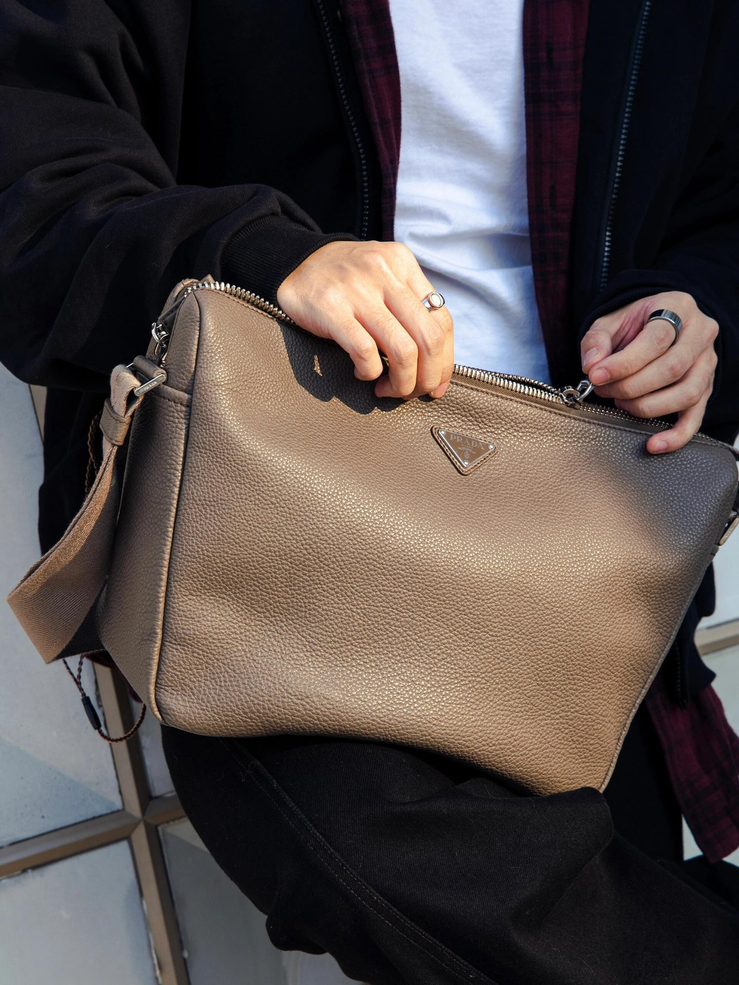 Prada Small gray upper body picture