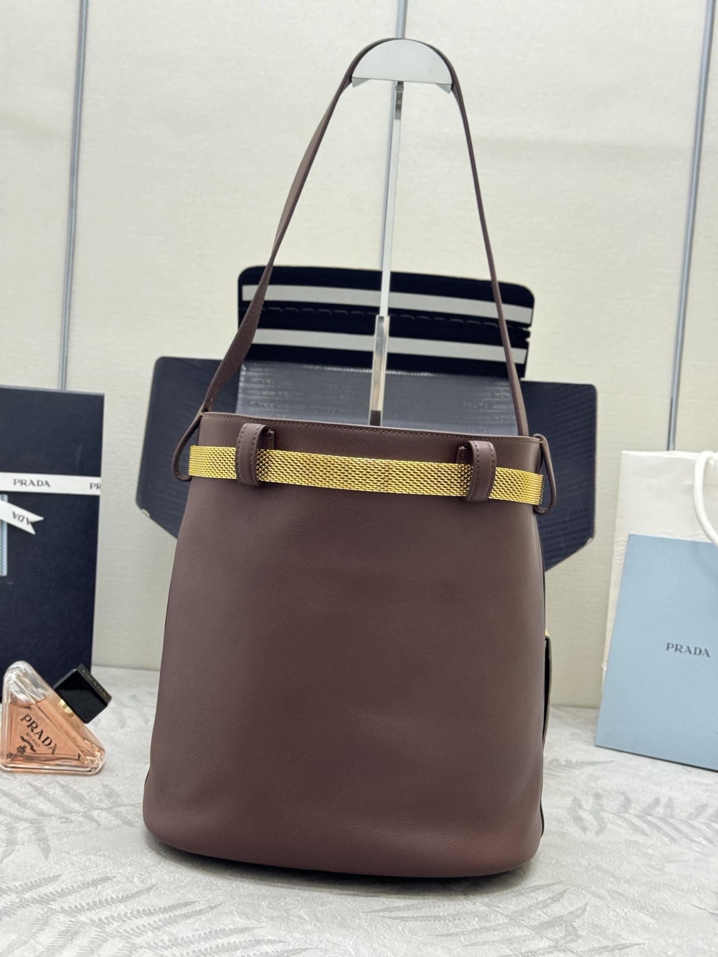 Prada Buckle Leather Bucket Bag with Belt Detail - Stylish & Versatile 4 i1747888824987 3816 0 1