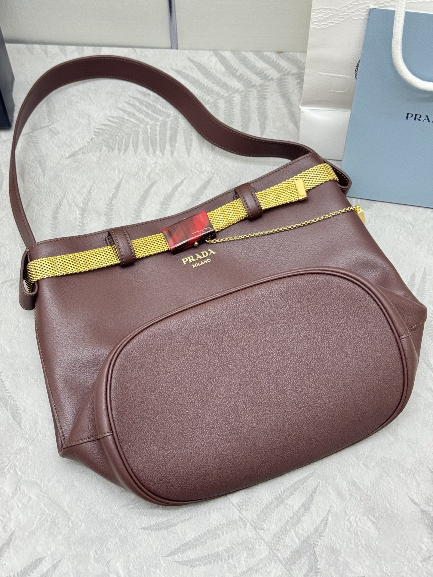 Prada Buckle Leather Bucket Bag with Belt Detail - Stylish & Versatile 9 i1747888824989 6241 0 7