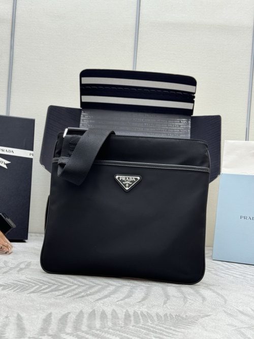 Prada VA053M Black Messenger Bag for Men Lightweight and Practical