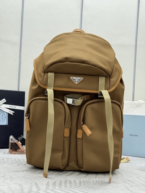 Prada 2VZ019 Nylon Backpack, Khaki - Functional and Stylish for Everyday Use 1 Prada 2VZ019 Nylon Backpack, Khaki - Functional and Stylish for Everyday Use