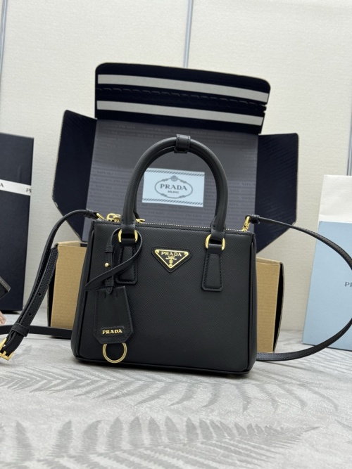 Prada Galleria Mini Saffiano Leather Top Handle Bag - Black