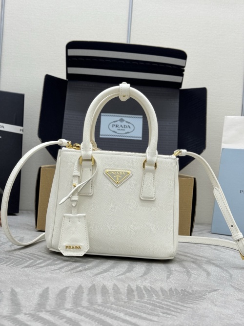 Prada Galleria Mini Saffiano Leather Bag, White, 20 cm 1 Prada Galleria Mini Saffiano Leather Bag, White, 20 cm