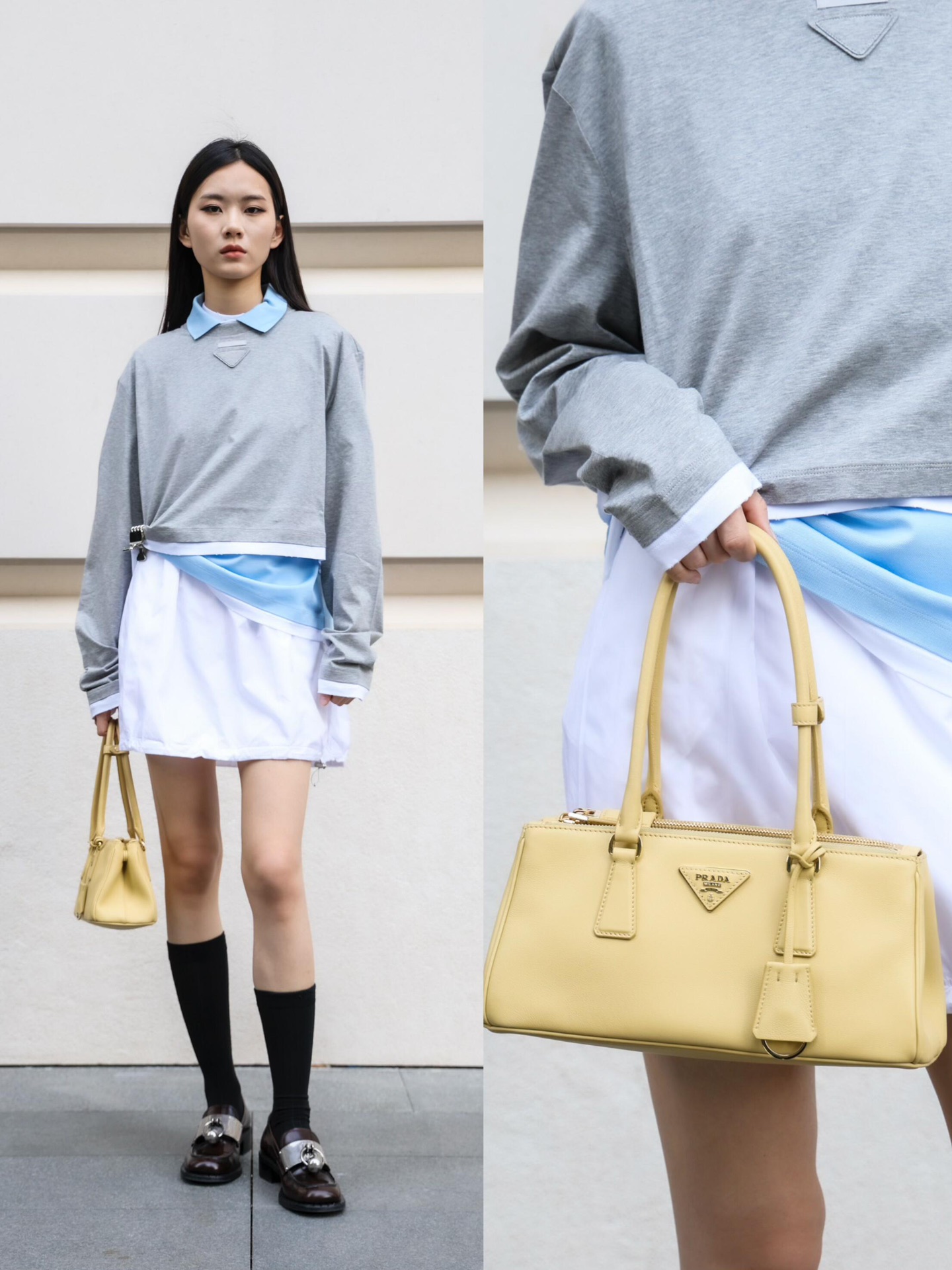 NO:387083,Vanilla color upper body picture, Prada [top original list], prada19860909香草色上身图,普拉达【顶级原单】,prada,Bag