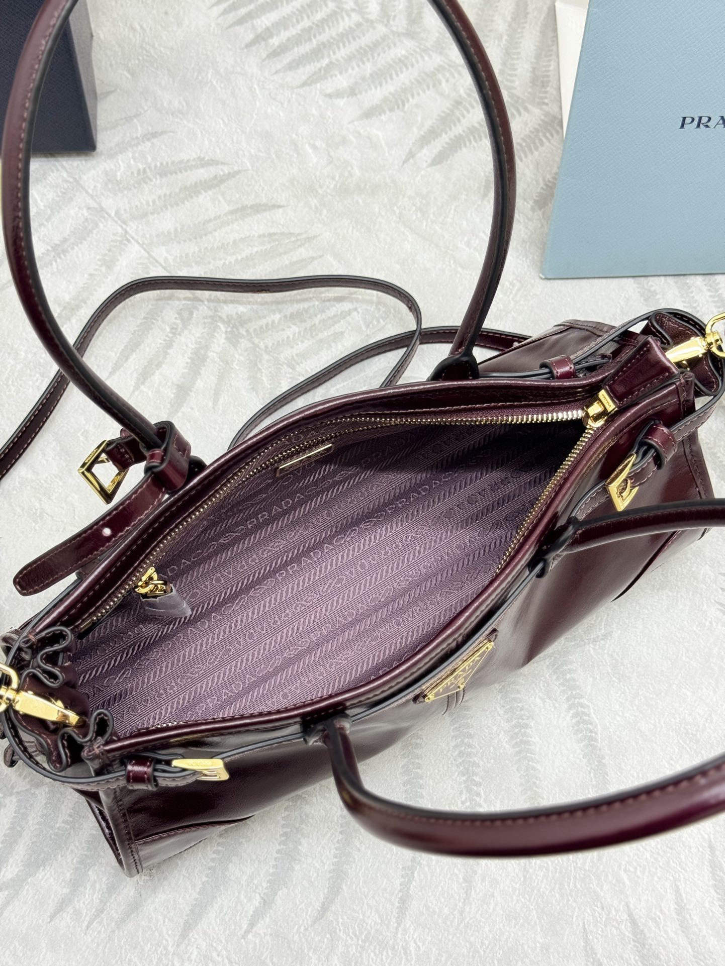 Prada 1BA426 Small Wine Red Leather Handbag with Detachable Shoulder Strap 9 i1754588685 8882 7