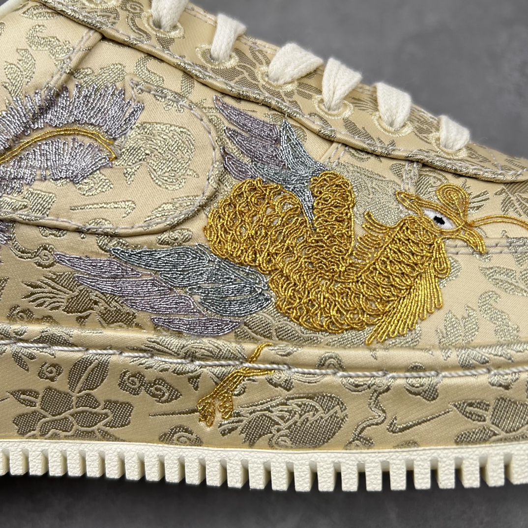 纯原 NK Air Force 1 ’07 “喜喜” 龙凤呈祥 HJ4285-777 中国传统的绳绣工艺