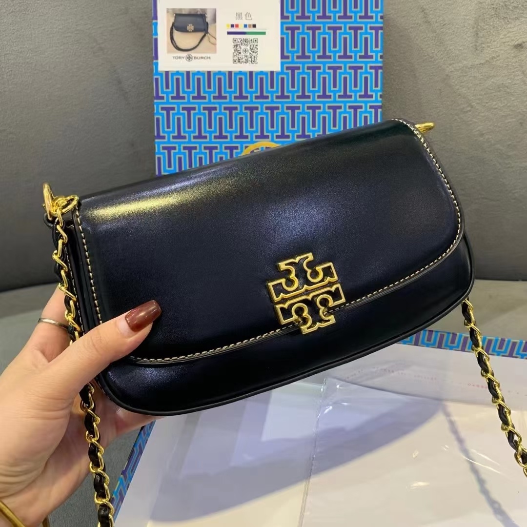 配礼盒🎁TB 托里伯奇 💗💗荔枝纹 TORY BURCH 全新Britten系列腋下包-富有气质与质感的