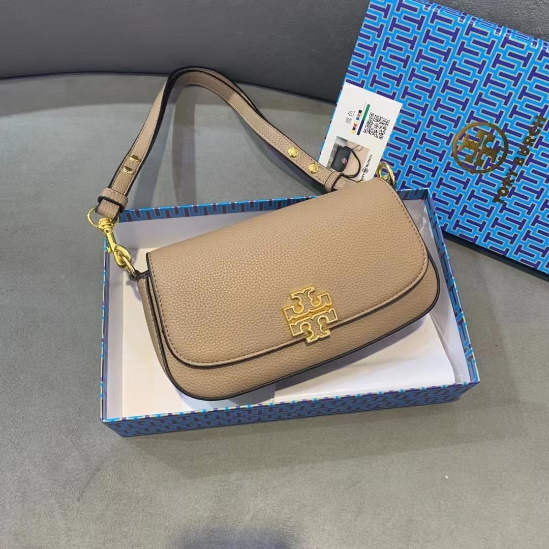 配礼盒🎁TB 托里伯奇 💗💗荔枝纹 TORY BURCH 全新Britten系列腋下包-富有气质与质感的