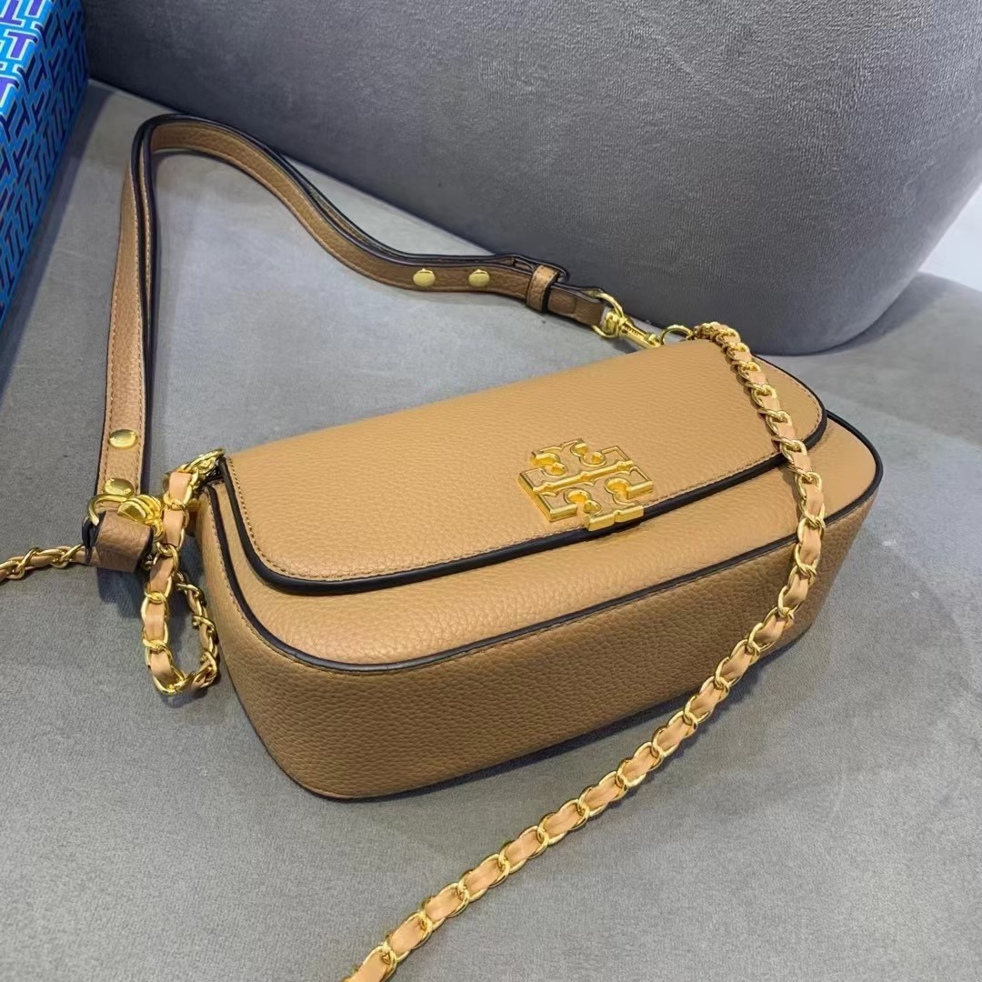配礼盒🎁TB 托里伯奇 💗💗荔枝纹 TORY BURCH 全新Britten系列腋下包-富有气质与质感的