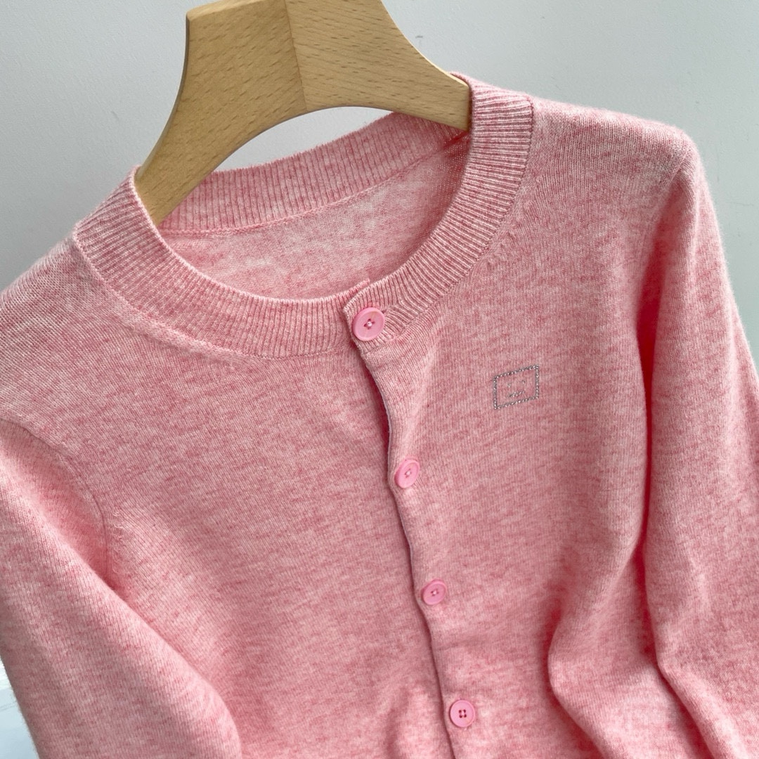 新品】Acne Studios女士 Face表情徽标饰片羊毛针织开衫外套 7