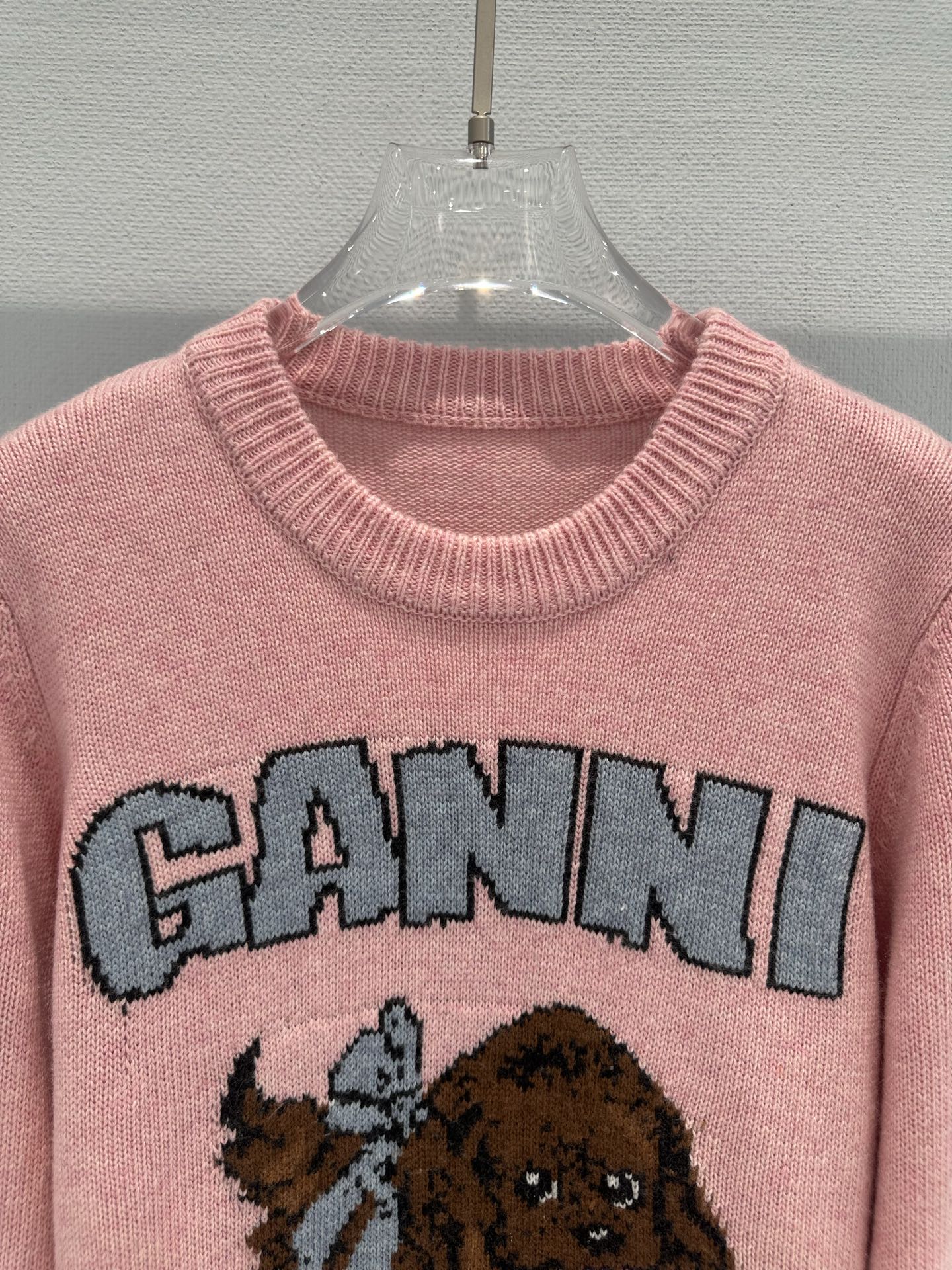 GANNI Early Autumn Pink Knit Sweater with Dog and Heart Detail - Charming 8 i1756462263818 3499 0 11