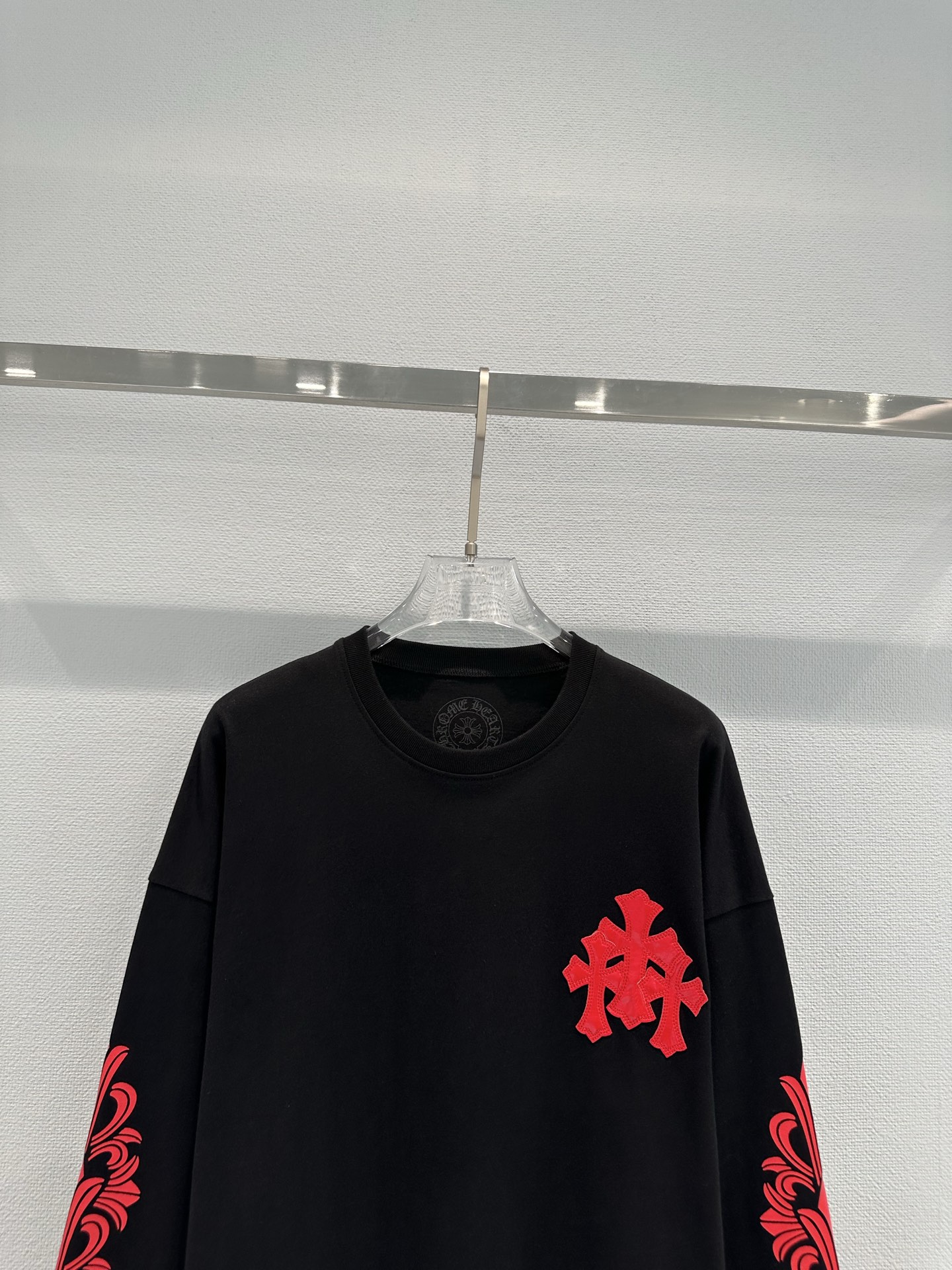 Chrome Hearts Cross Colorblock Leather Label T-Shirt Long Sleeve 3 i1756970373244 5716 0 2