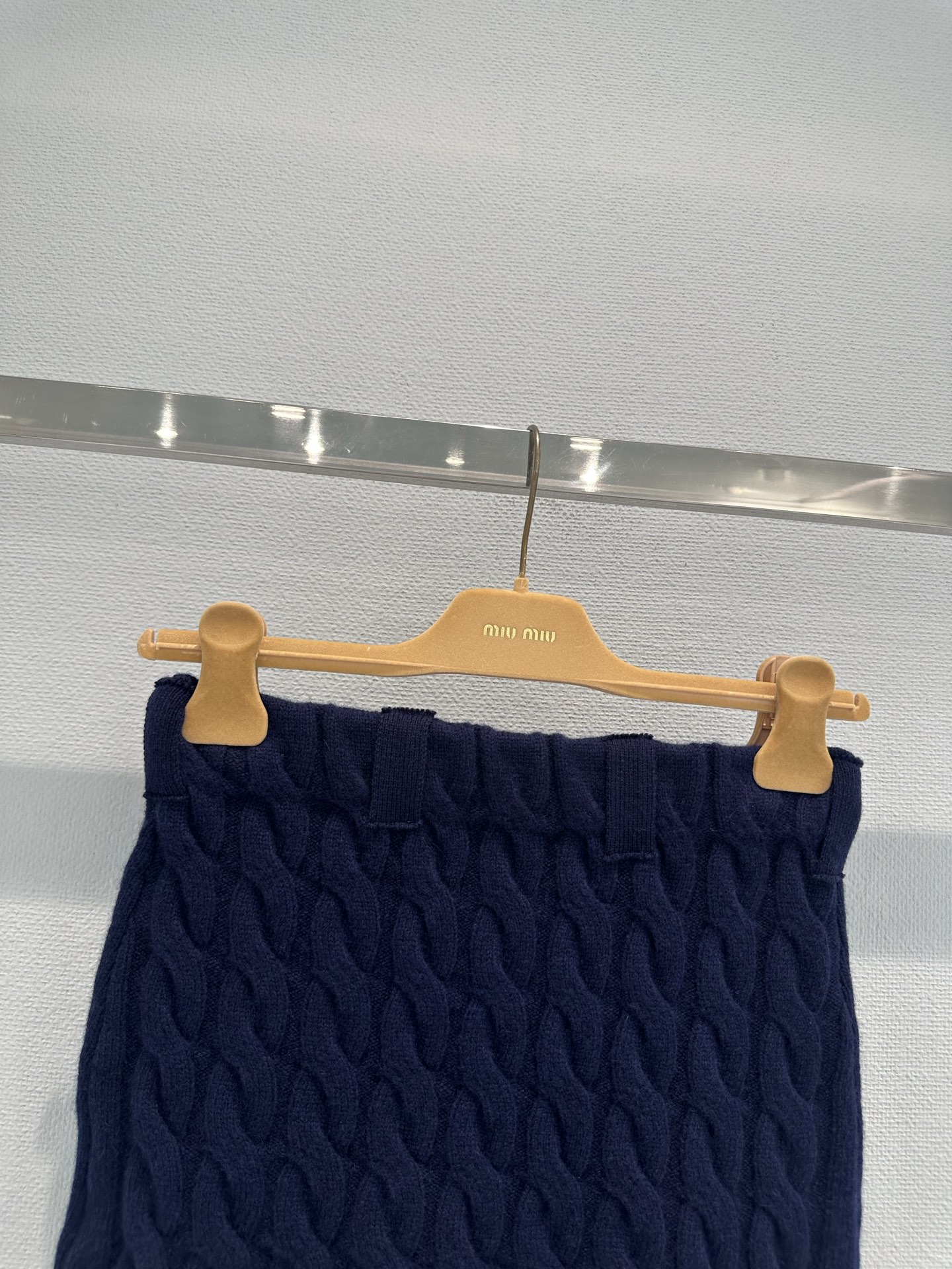 Miu Miu Cable Knit Mini Skirt - Vintage-Inspired, Navy Blue, Size S-L 3 i1761035559307 8488 0 2