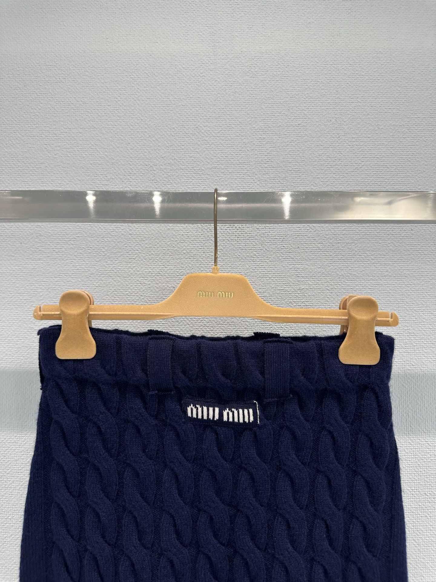 Miu Miu Cable Knit Mini Skirt - Vintage-Inspired, Navy Blue, Size S-L 8 i1761035561771 3217 0 11