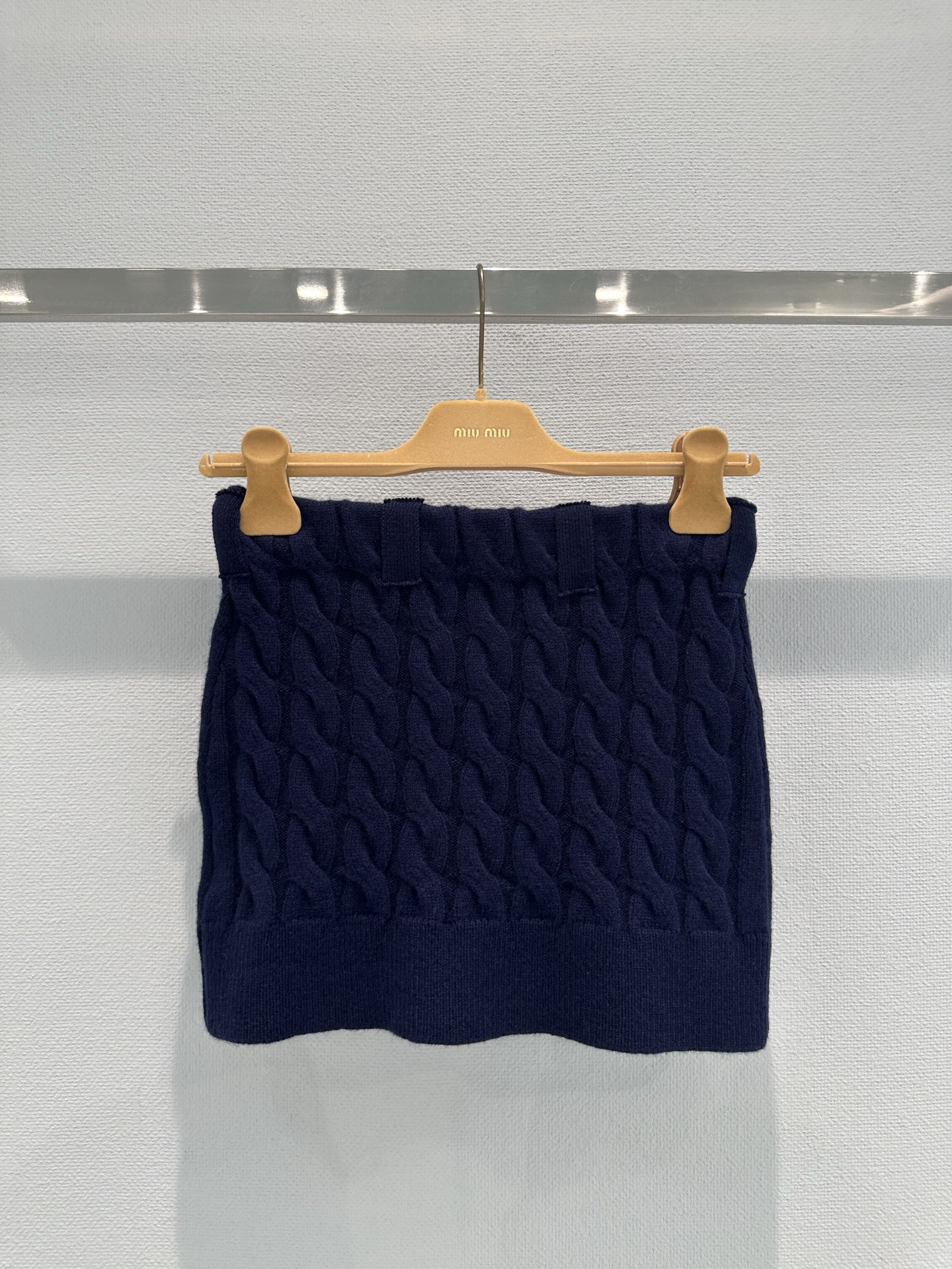 Miu Miu Cable Knit Mini Skirt - Vintage-Inspired, Navy Blue, Size S-L 4 i1761035561839 6072 0 1