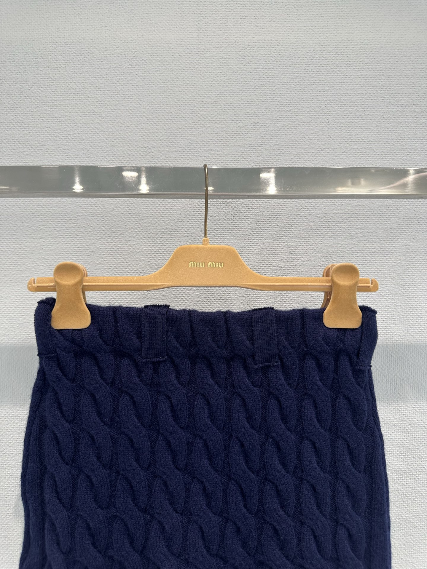 Miu Miu Cable Knit Mini Skirt - Vintage-Inspired, Navy Blue, Size S-L 5 i1761035563673 8823 0 3