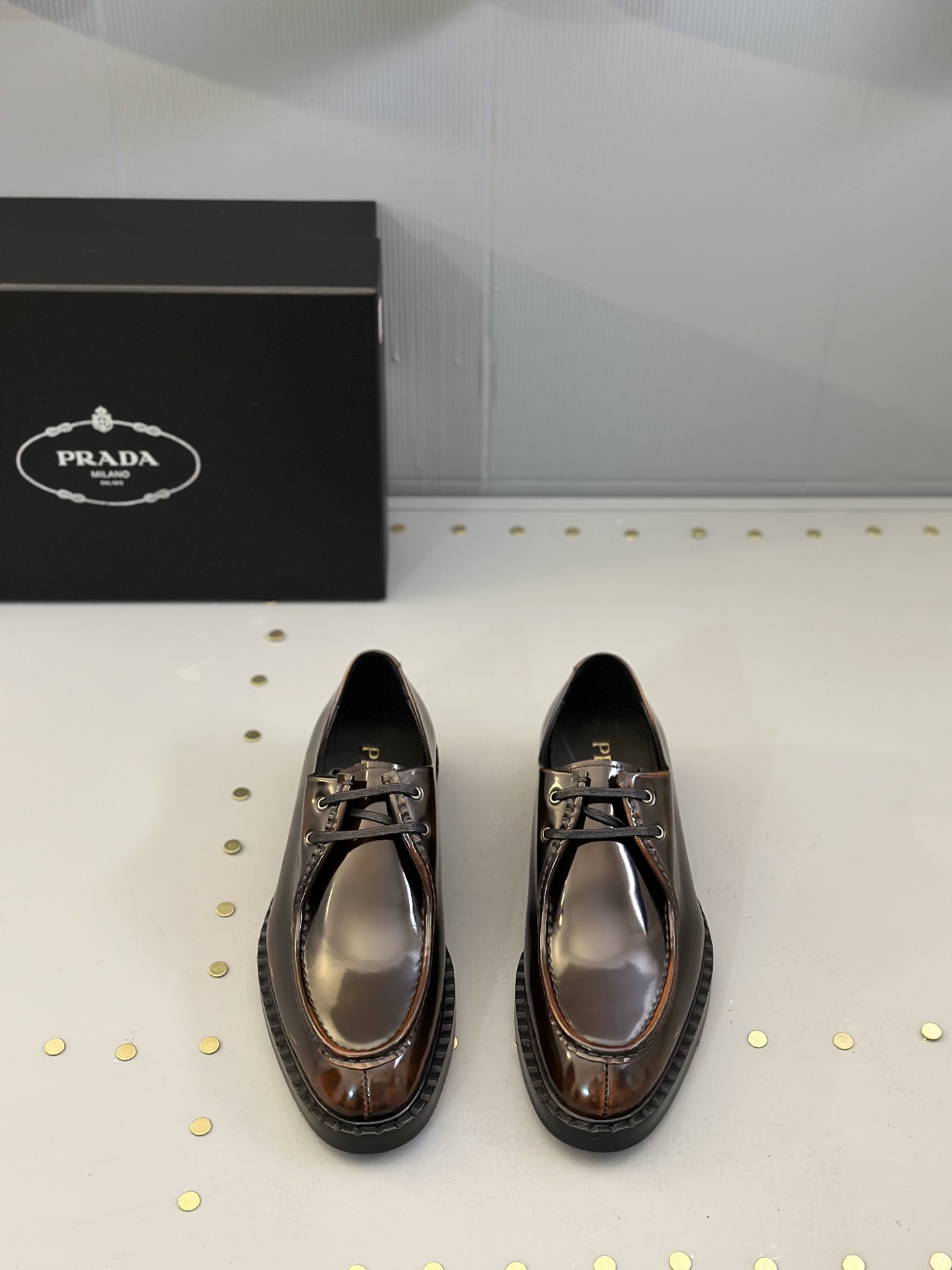 NO:271885,PRAD*—Prada high-end. Men's business and casual leather shoes. Leather sole series. The upper is imported cowhide from Italy. 