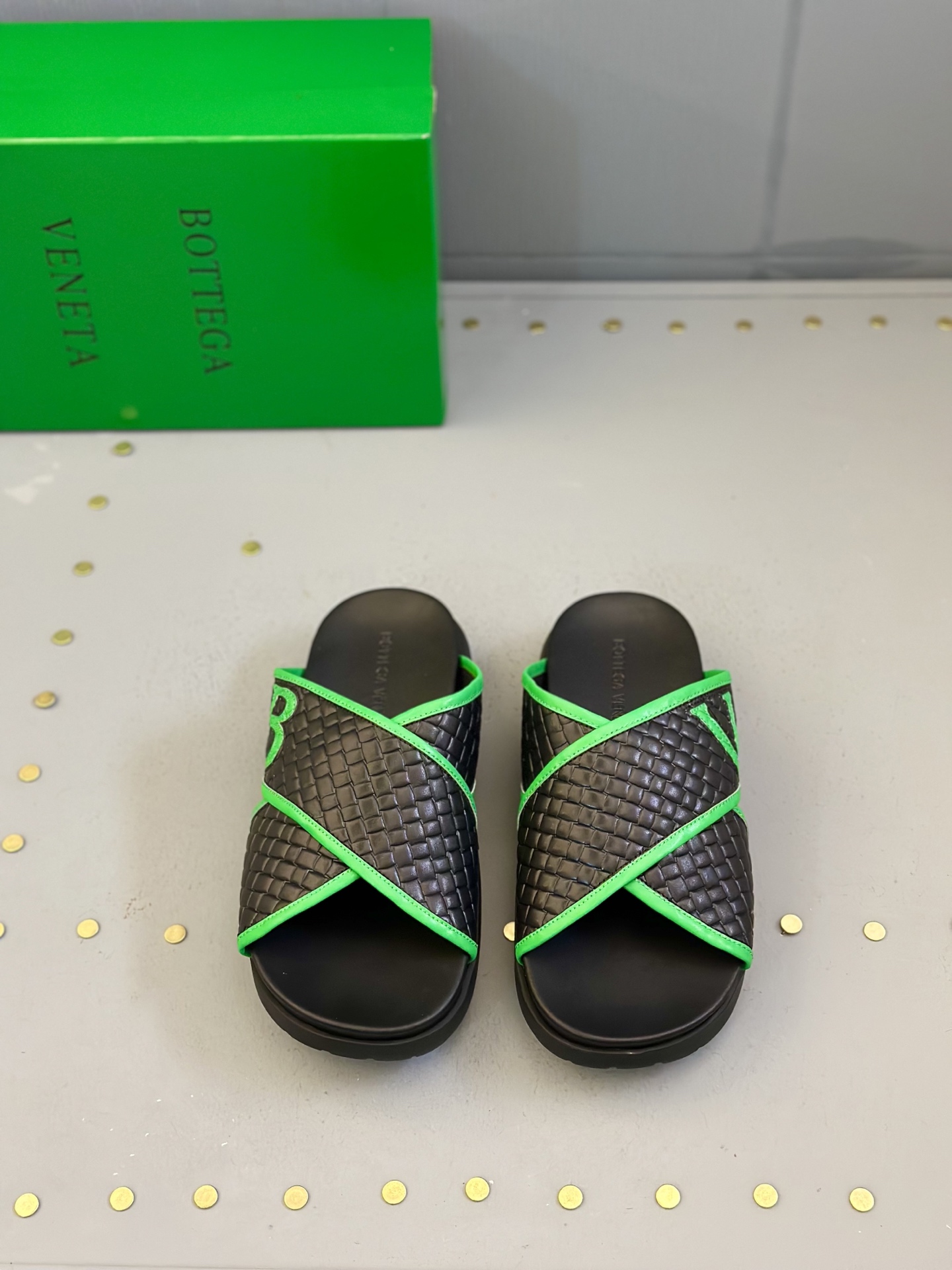 Bottega Veneta Men's Leather Crossover Sandals - Italian Craftsmanship